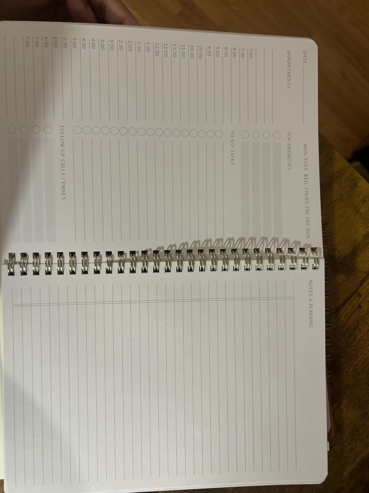 Beautiful Daily Planner And Notebook With Hourly Schedule - Aesthetic Spiral To do List Notepad to Easily Organize Your Tasks And Appointments - Stylish Book And School Or Office Supplies For Women customer photo 2