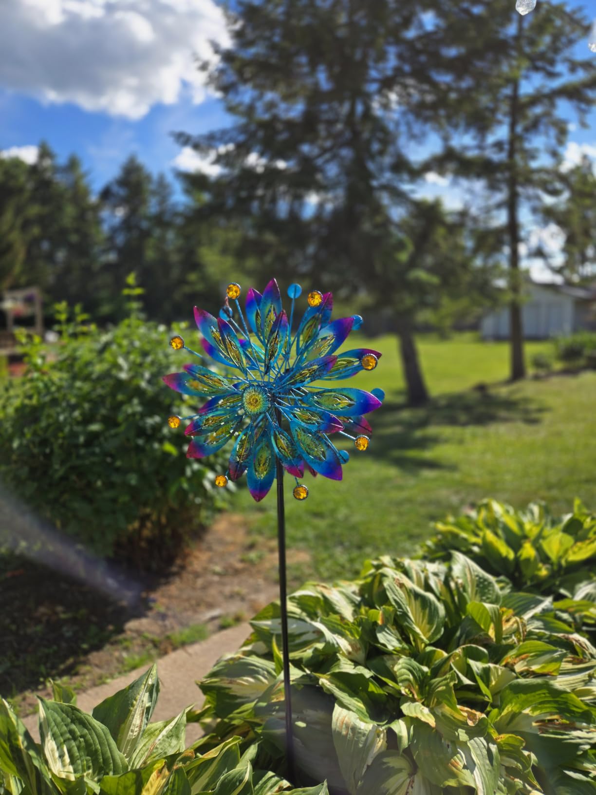Wind Spinner for Yard and Garden Windmill Outdoor Metal Kinetic, 61 Inch | Dual Direction 360 Degrees Swivel for Yard Patio Lawn customer photo 1