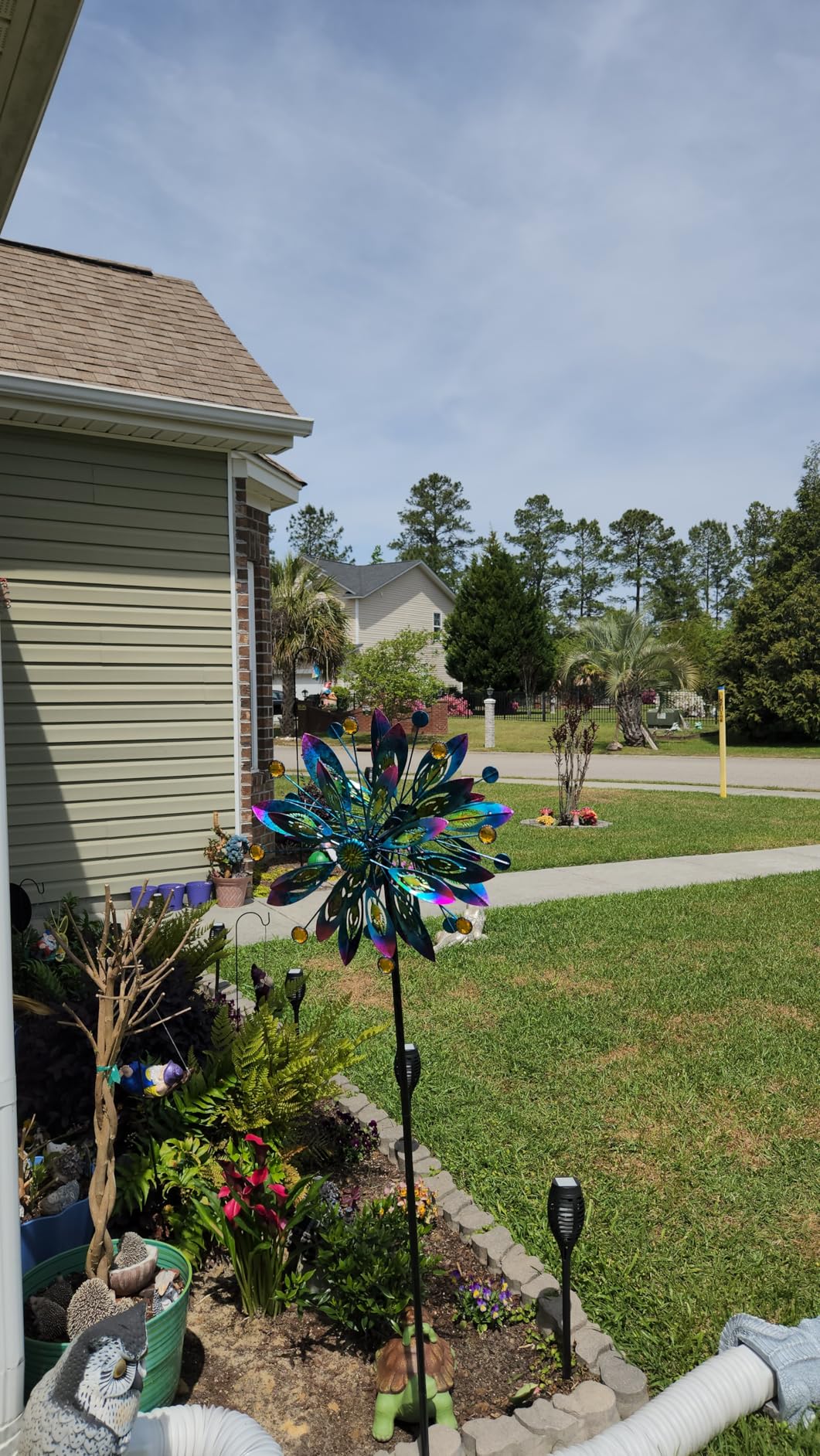 Wind Spinner for Yard and Garden Windmill Outdoor Metal Kinetic, 61 Inch | Dual Direction 360 Degrees Swivel for Yard Patio Lawn customer photo 2