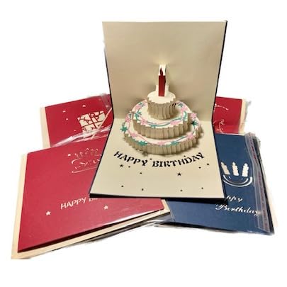 Ctosree 9 Pcs 3D Pop up Birthday Cards Handmade Greeting Cards with Envelopes for Christmas Valentines Birthday Anniversary Wedding Mother's Day customer photo 1