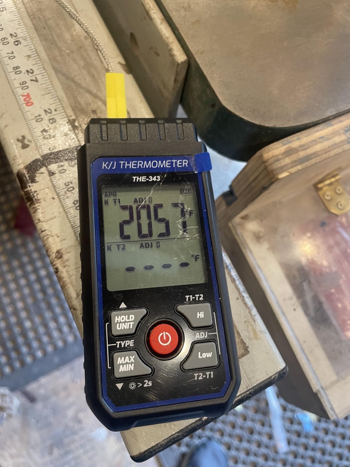 Dual-Channel K/J Thermocouple Thermometer with 4 K-Type Thermocouples -328°F ~ 2501°F Measurement Range HVAC Temperature Meter Gauge with Data Hold, MAX/MIN/AVG, Hi/Lo Backlit Alarm, ADJ Compensation customer photo 2