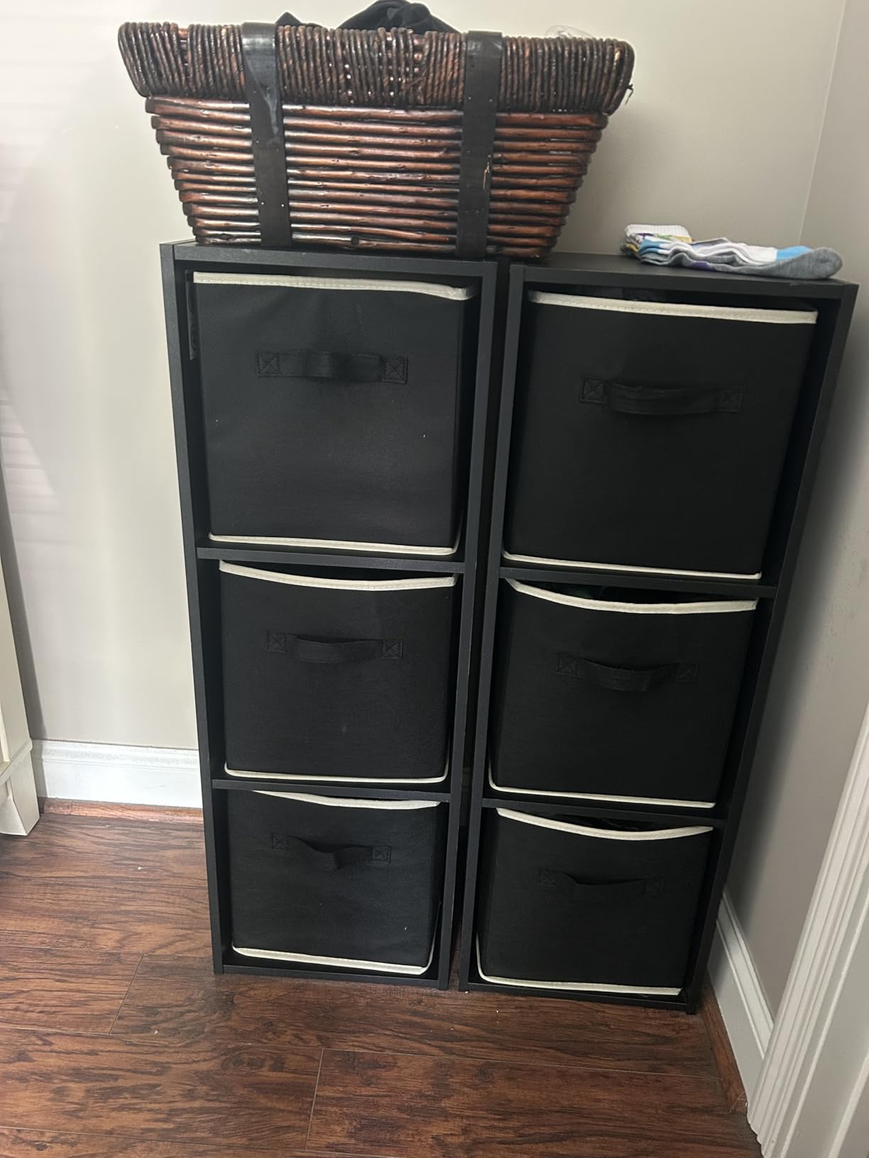 Lifewit Storage Cubes, Foldable Decorative Fabric Storage Baskets for Organizing Home Organizers with Handles for Shelves, Closet, 11 Inch Bins, 18L Gray, 12 Packs customer photo 1