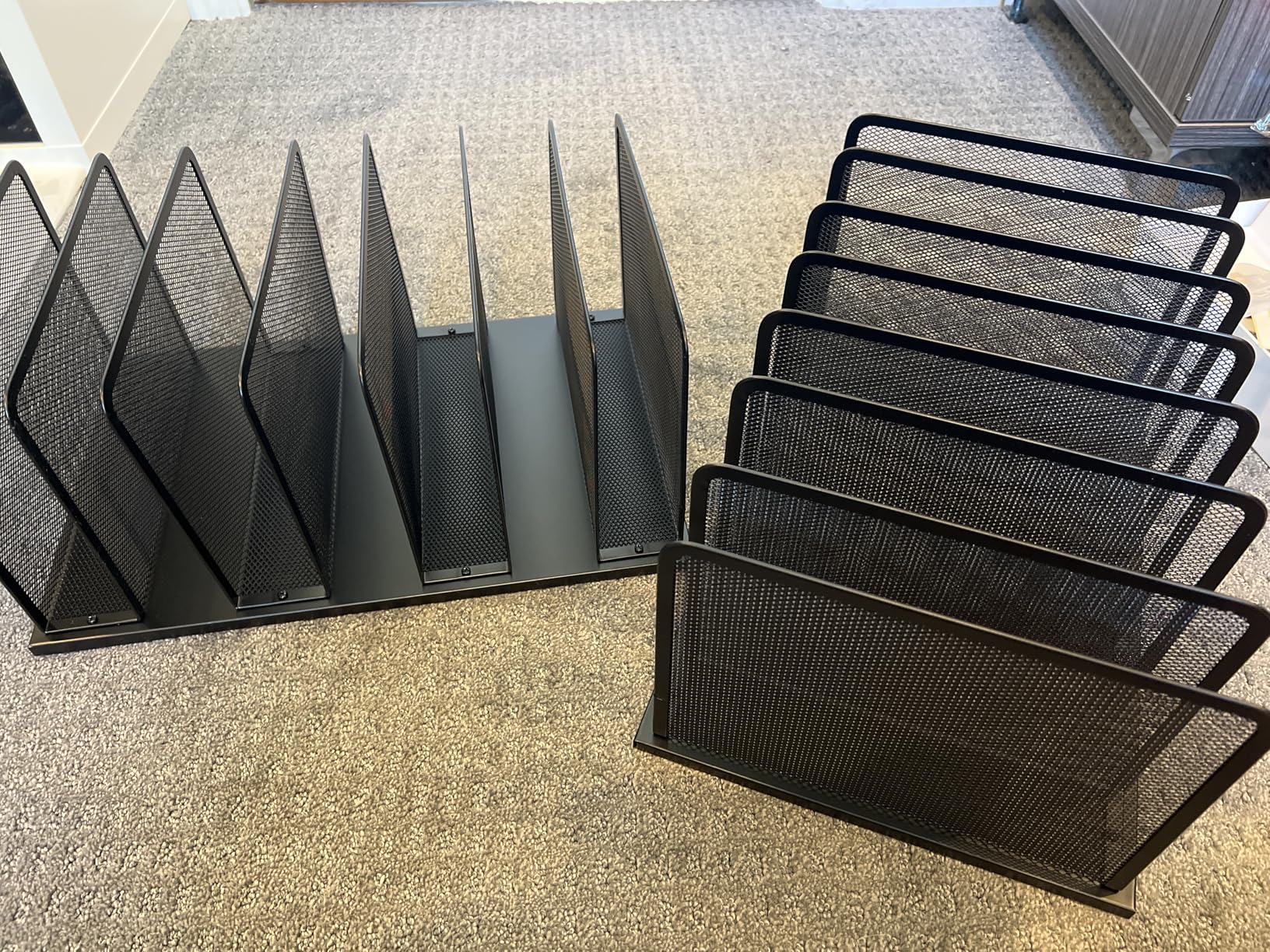 Kuntine.B Desk File Organizer Upright Mesh Desktop Organizer File Sorter Office Organization File Holder for Home, Office & Classroom (Black, 1 Pack 5-Section) customer photo 1