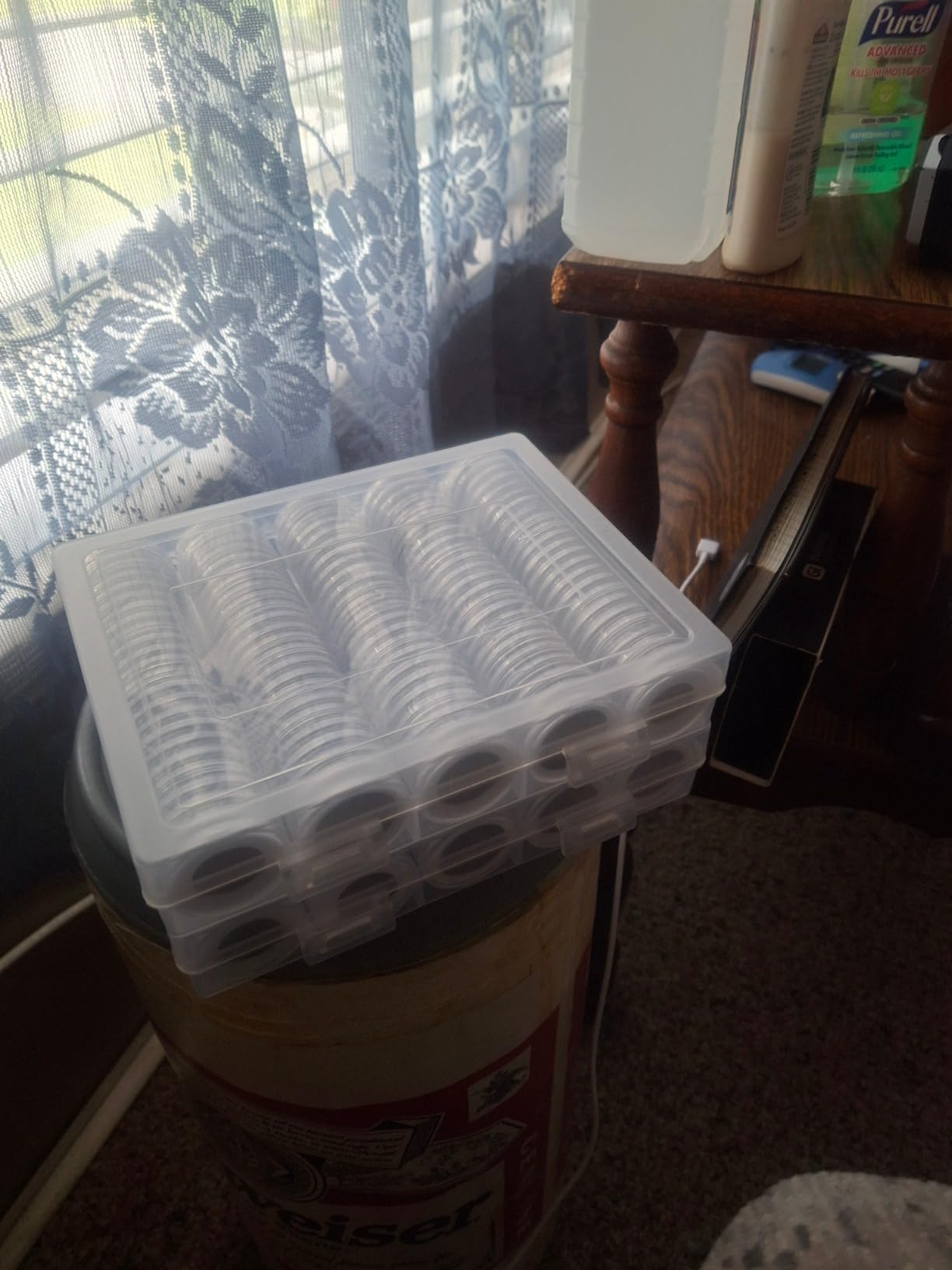 MUQING 240 PCS 30mm Plastic Coin Capsule Holder, 5 Sizes Protect Gasket Coin Case for Collectors, Round Coin Collecting Supplies with Storage Box customer photo 2