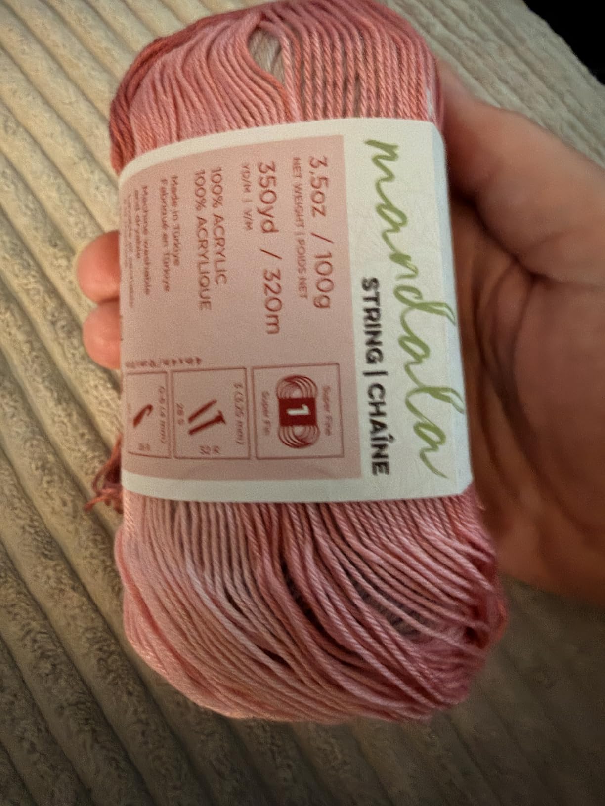 Lion Brand Yarn Mandala String Fingering Yarn - Harmony Multicolor, Light Weight Crochet & Knit Yarn customer photo 1