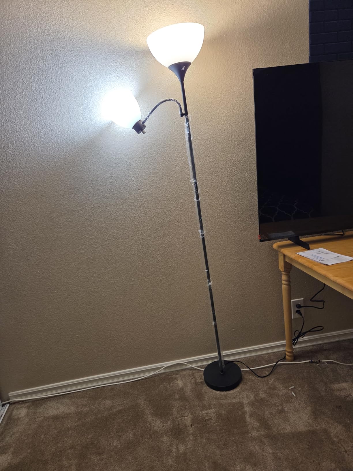 GERGO Led Floor Lamp, Super Bright 11W+7W 2100LM Torchiere Floor Lamps for Living Room, Stepless Adjustable 4 Color Temperatures 3000K-6000K with Remote Control for Bedroom (Matte Black) customer photo 1