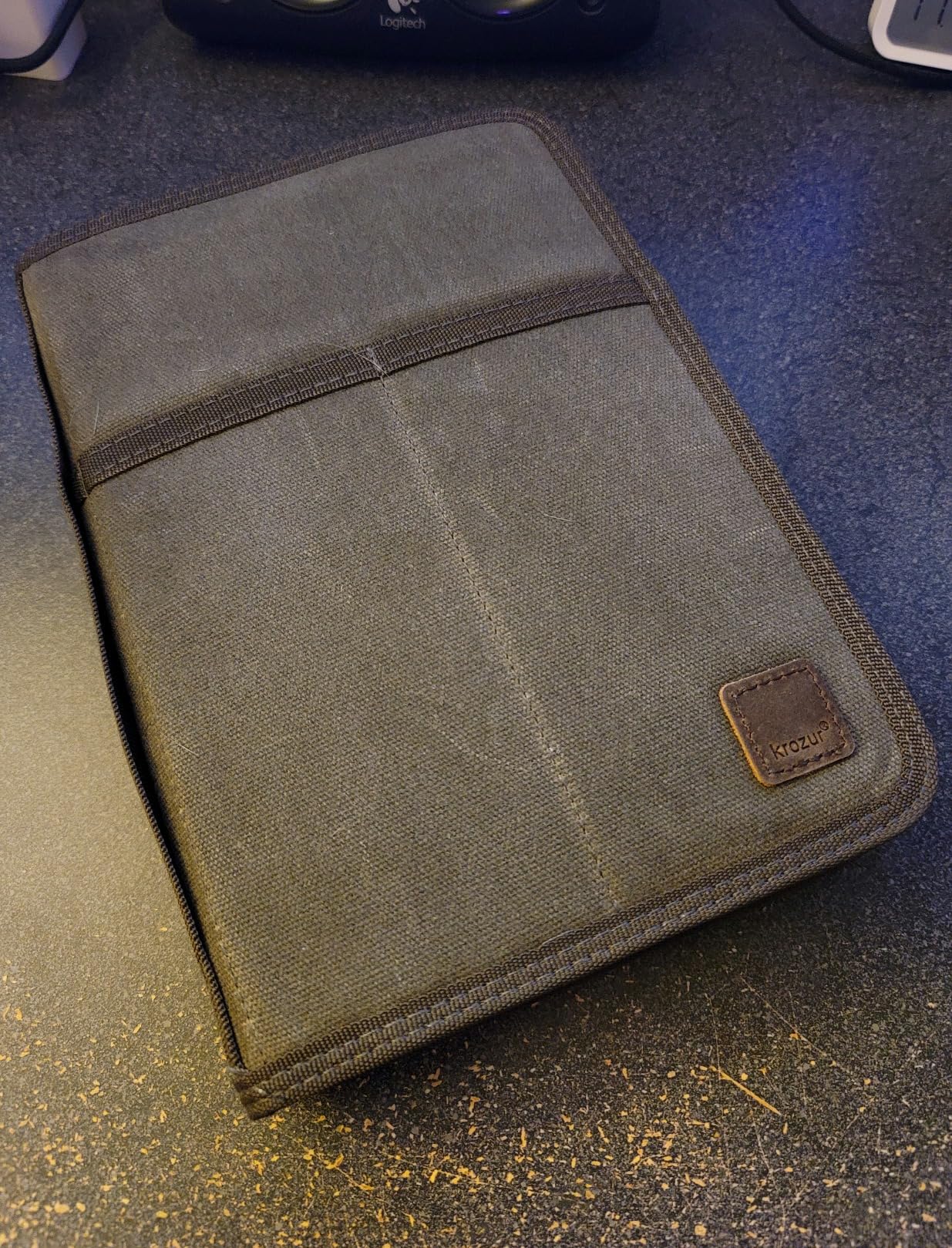 A5 YKK Zipper Notebook Journal Planner Sketchbook Cover for 5.5 x 8.25 Moleskine Cahier 5 x 8 legal note pads A5 LEUCHTTURM, Pen Loop, Water Resistant Cover, Classy Waxed Canvas, Olive customer photo 1