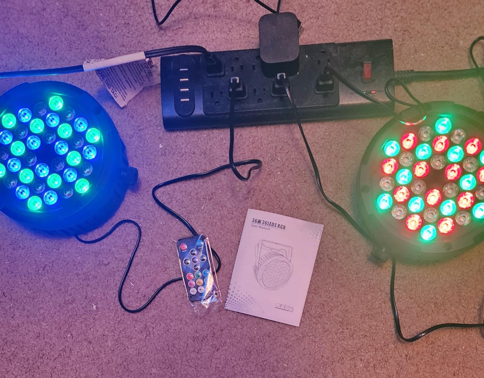 36W 36LEDs RGB Stage Par Lights by Remote DMX Control - 4Pack | Corded Electric, Sound Activated Multi Modes, Uplights for Events DJ Music Dance Party Wedding Church Bar Club customer photo 2