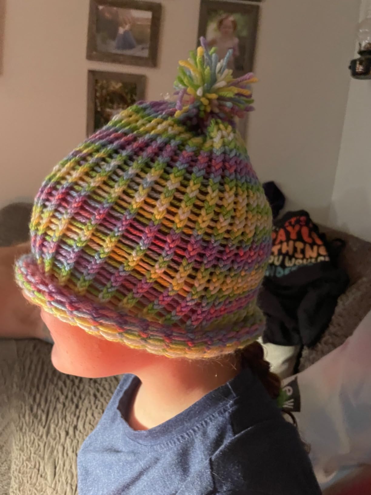 BeKnitting Loom Kit - Beginner Learn to Knit Hat, Bag and Headband for Kids & Adults | DIY Arts & Crafts w/Round Loom, Yarn, Crochet Hook, & Pen | Weaving | Holiday Gifts, Gift-Ready Box customer photo 1
