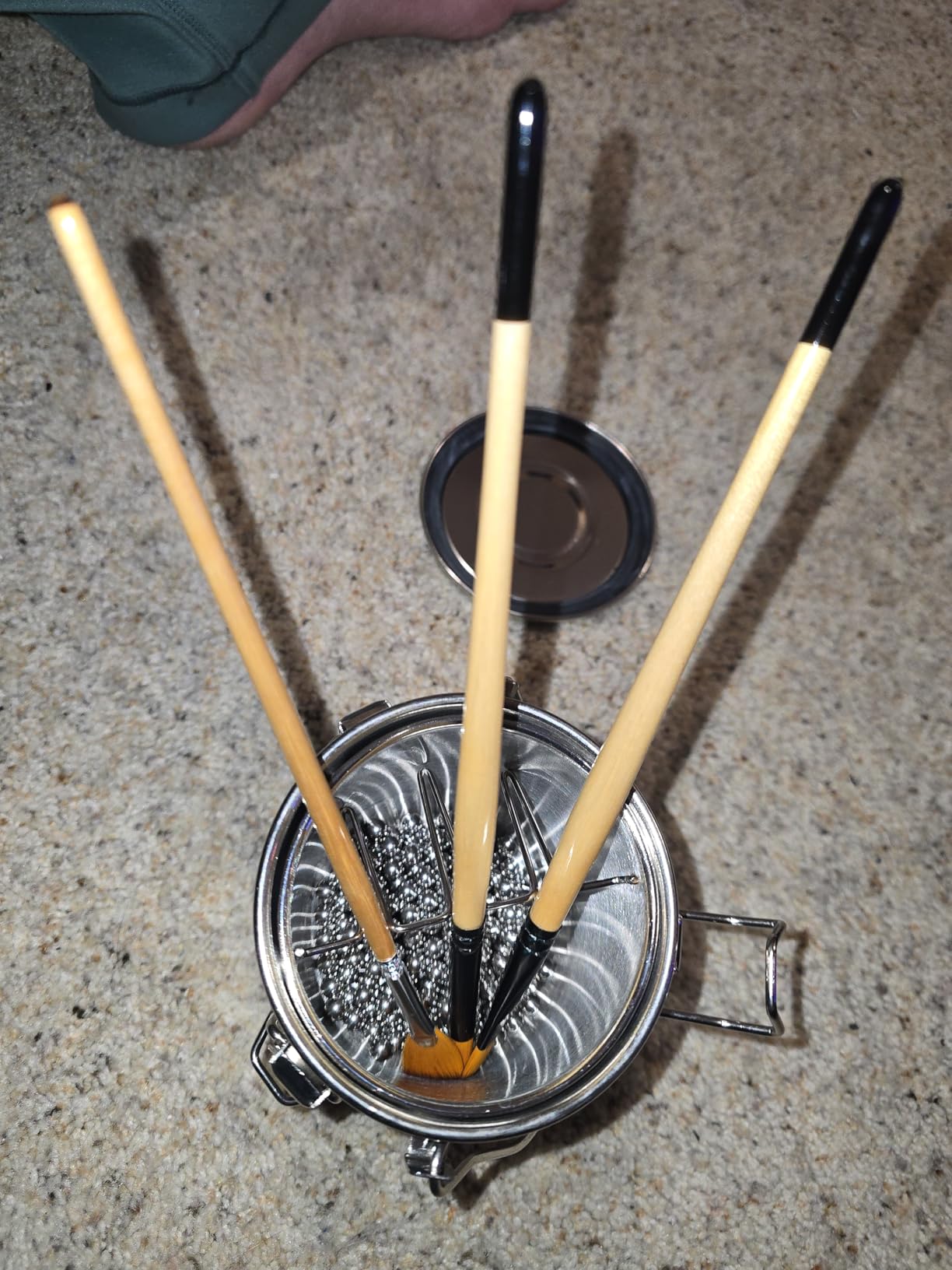 Paint Brush Washer,Airtight Stainless Steel Brush Cleaner for Oil Painting Acrylic,Brush Washer with Cleaning Beads and Wringer customer photo 1