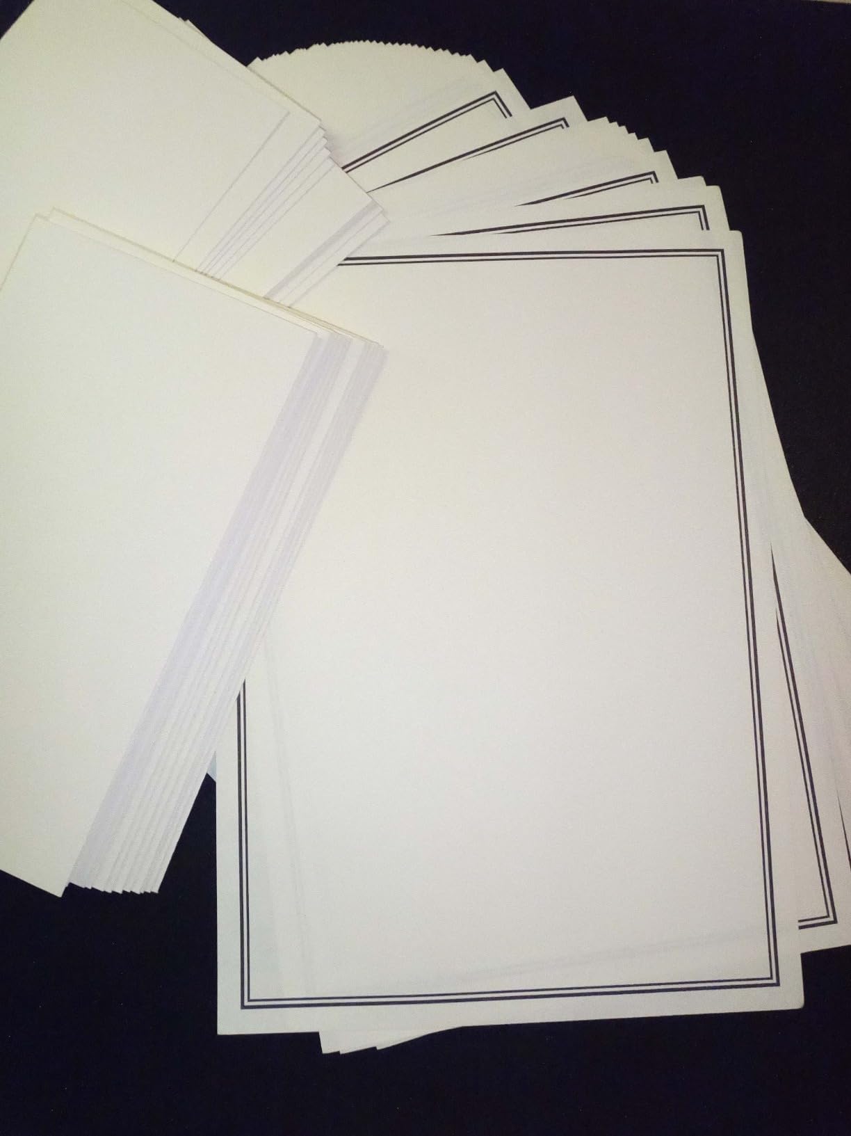 XXINMOH 72 Pieces Stationery Set with Envelopes (48 Paper Sheets + 24 Envelopes) for Letter Writing, Black Border Design Stationery Paper Sheets and Envelope customer photo 2