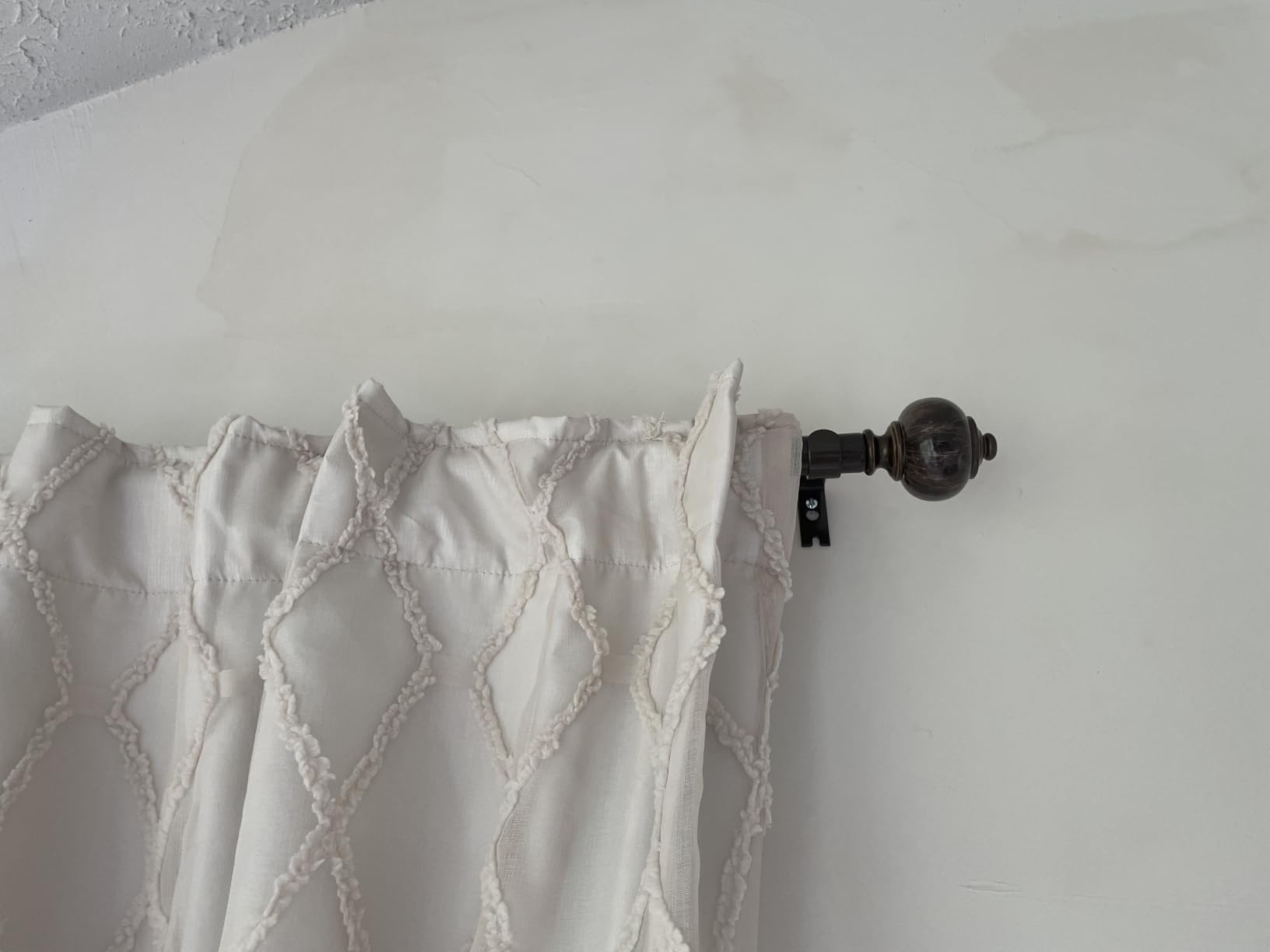 KAMANINA 1 Inch Curtain Rods for Windows 72 to 144 Inches (6-12ft) Bronze Heavy Duty Curtain Rod, Adjustable Long Drapery Rods with Marbled Finials customer photo 1