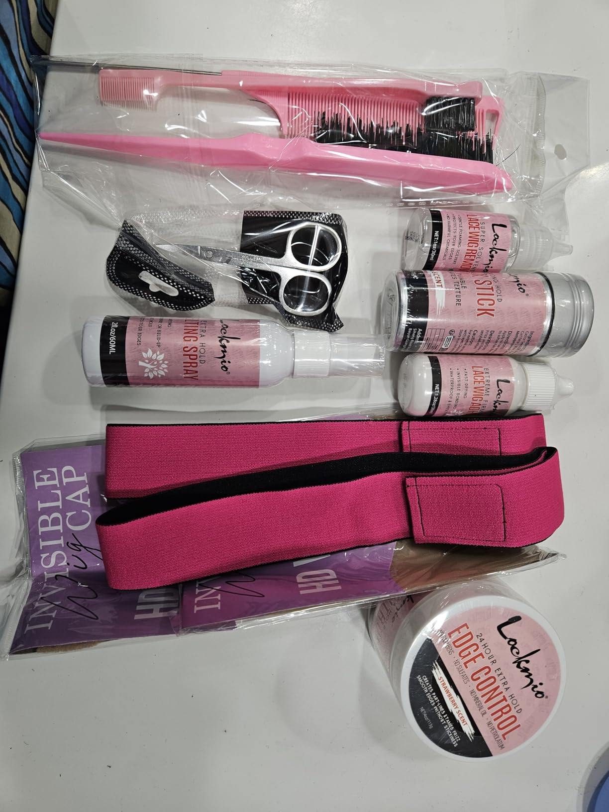 15Pcs Wig Kit for Lace Front,Strong Hold Melting Spray Lace Glue Hair Wax Stick/Lace Melting Band/Edge Control/Edge Brush - Wig Accessory Essentials Kit customer photo 1