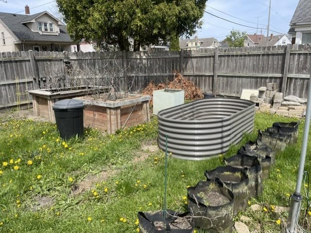 ANLEOLIFE 8x4x2ft Galvanized Raised Garden Bed Kit, Oval Metal Deep Root Planters for Outdoor Plants Vegetables Flowers Herb, Large Bottomless, 478 Gallon Capacity- Quartz Grey customer photo 1