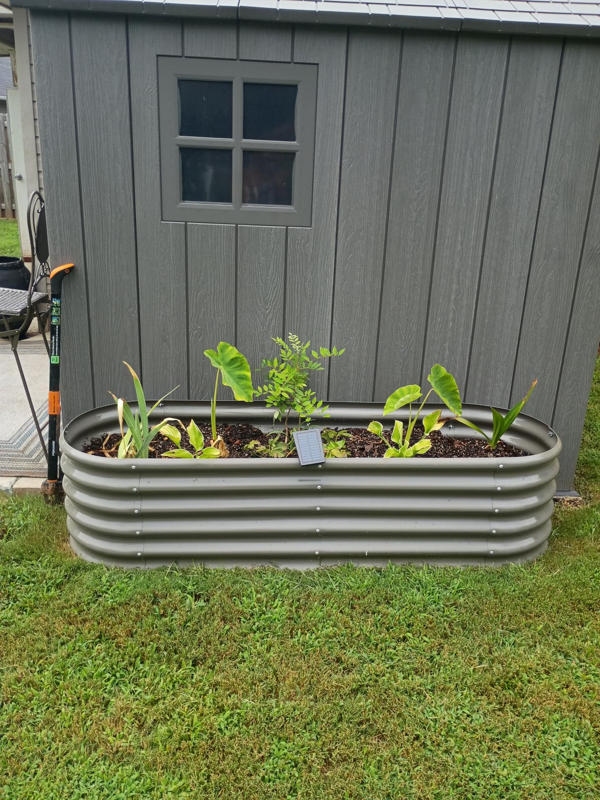 ANLEOLIFE 8x4x2ft Galvanized Raised Garden Bed Kit, Oval Metal Deep Root Planters for Outdoor Plants Vegetables Flowers Herb, Large Bottomless, 478 Gallon Capacity- Quartz Grey customer photo 2