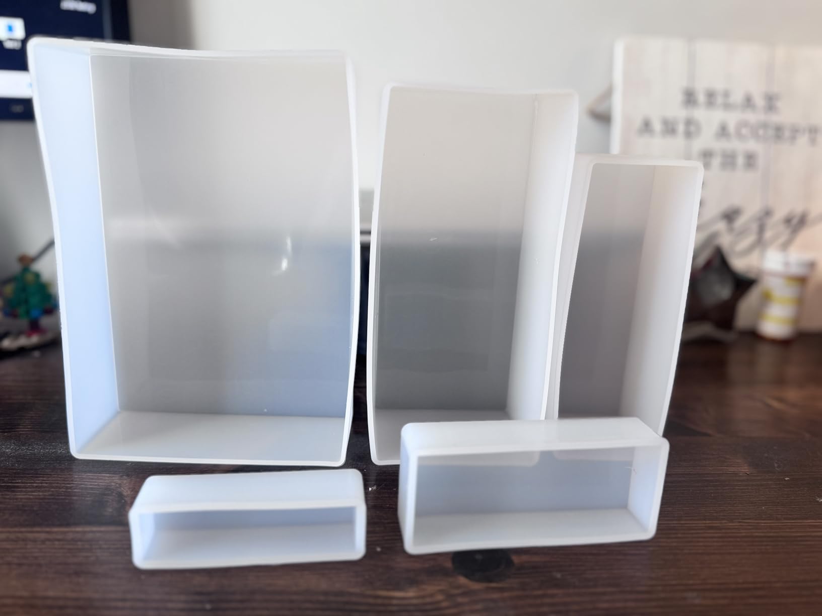 Large Epoxy Resin Molds, 5 PCS Rectangle Silicone Molds for Resin | Epoxy Molds with Wooden Support, Casting Molds for Preserving Flowers, Decoration customer photo 2