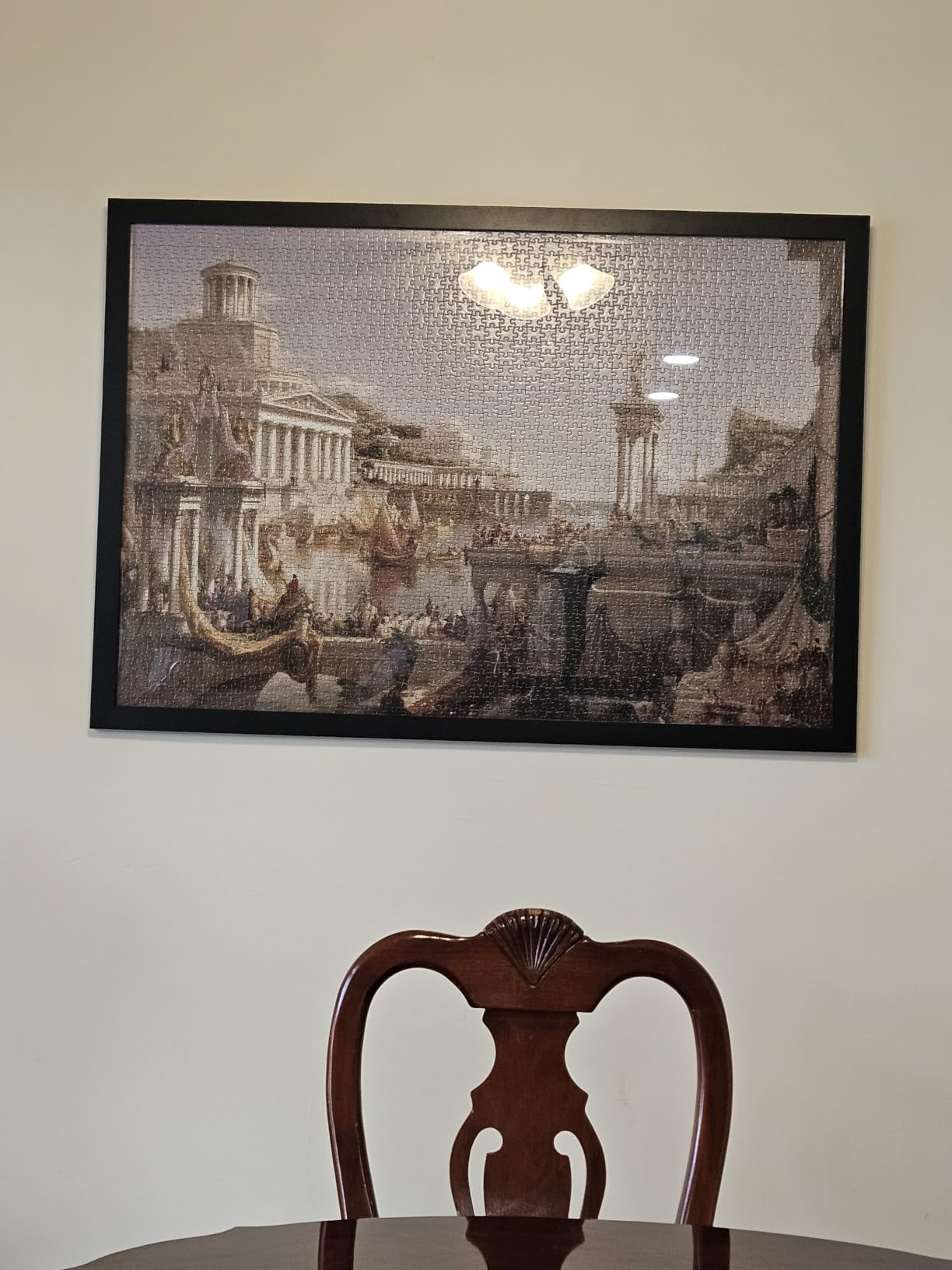 ArtToFrames 26.75x19.75 INCH/68x50 CM Black Frame for 1000 piece Puzzles. This 1.25 Inch Custom MDF Puzzle Frame is Black - Comes with Economy Acrylic (PuzzleFRBW26079-26.75x19.75) customer photo 2