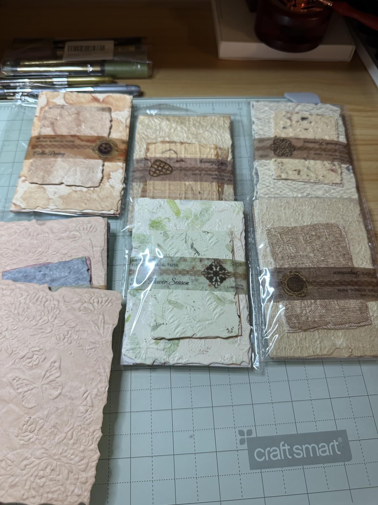 168 Pcs Textured Scrapbook Paper, Embossed Decoupage Paper, Vintage Rice Paper Kit customer photo 1