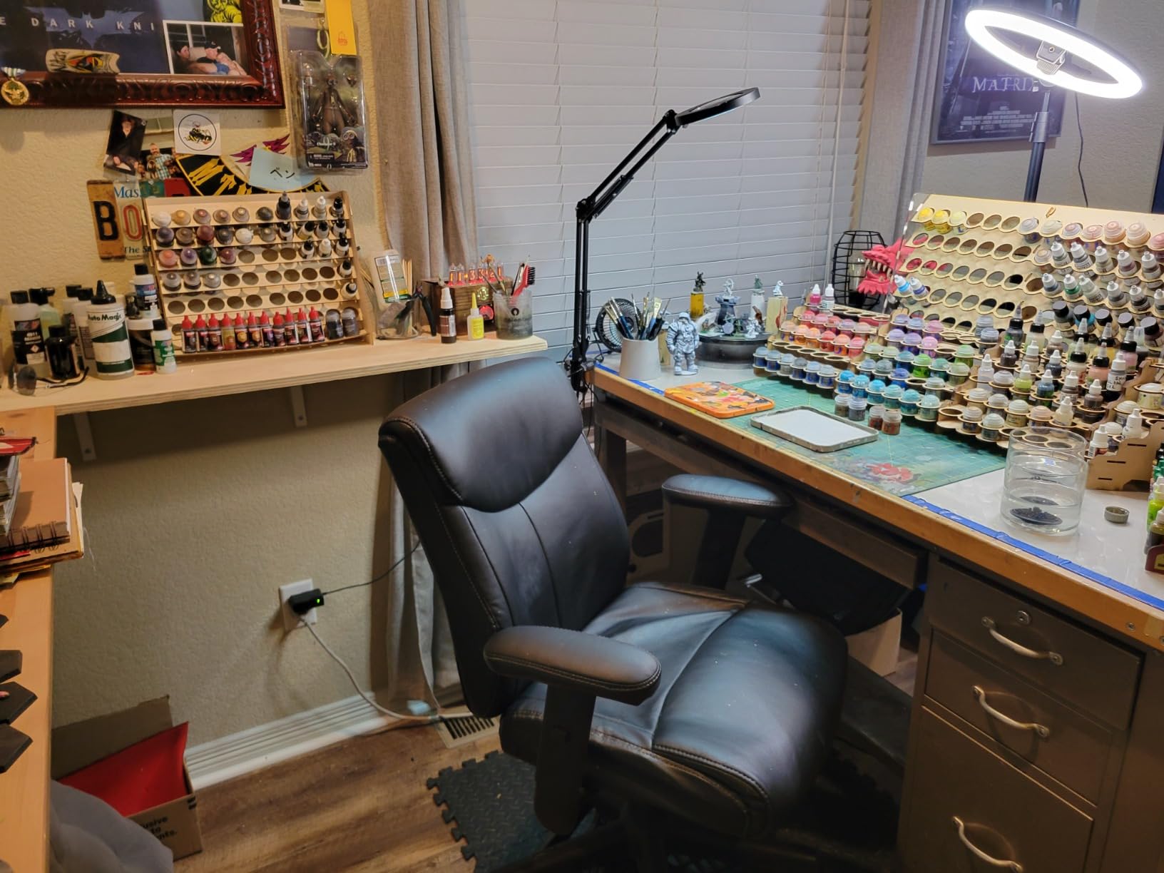 Paint Rack | Holds 35 Citadel Pots & Bottles | Wall or Workbench | Fits Citadel, Pro Acryl, Formula P3 & 34mm paints | 12x12x4in MDF & acrylic | Store upright or inverted | No-glue tab-&-slot customer photo 1