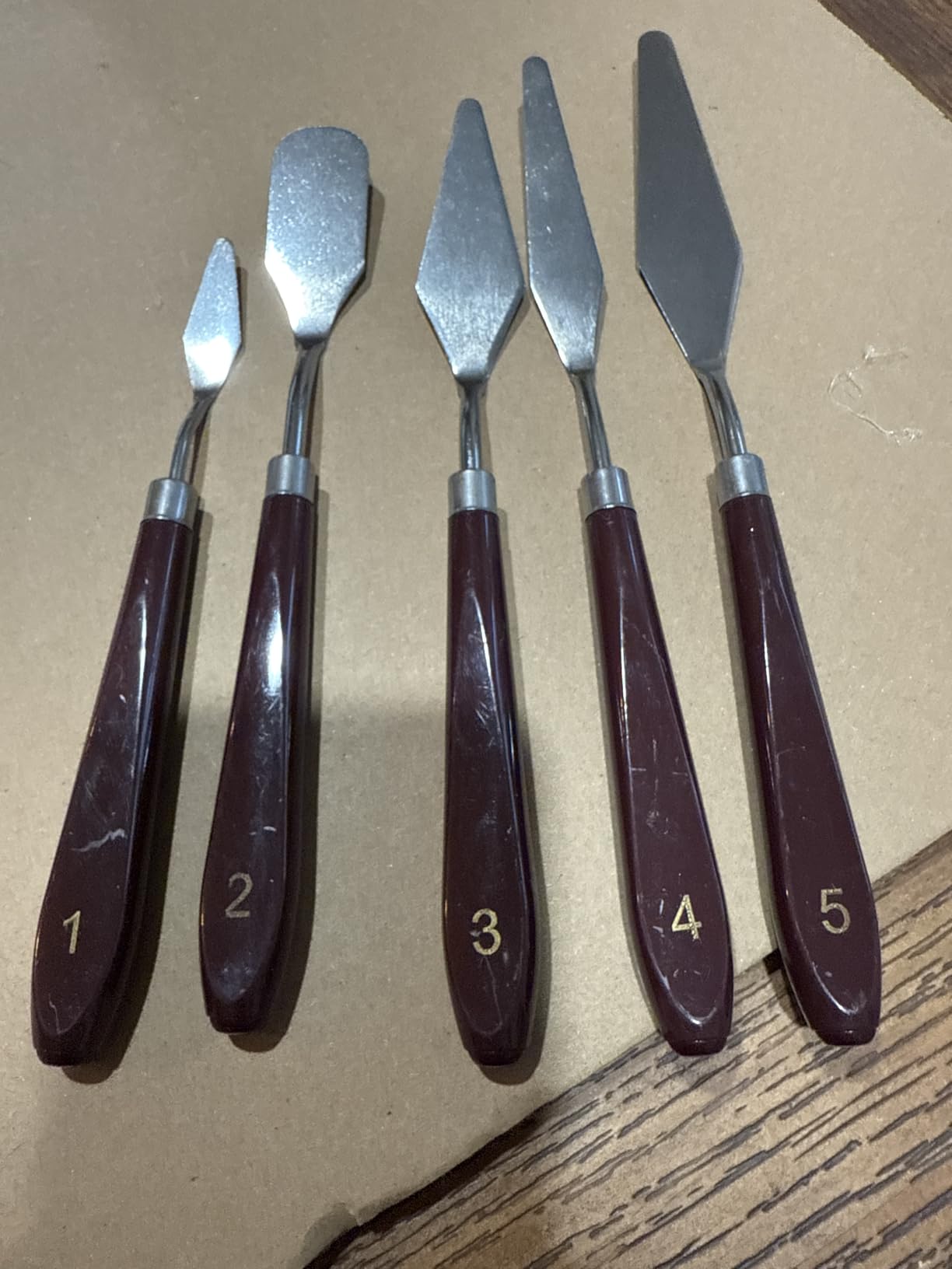 5pcs Palette Knife,Stainless Steel Spatula Palette Knife set, Pallet Knife,Painting Knives,Oil Painting Accessories for Oil, Canvas, Acrylic Painting By EGYPAMID customer photo 2