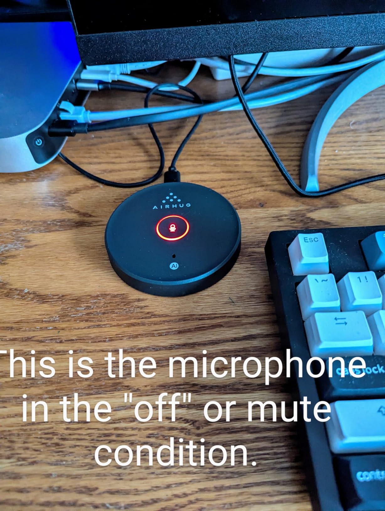 USB Microphone No Speaker, Desktop Computer Mic for Laptop | Mute Button with LED Indicator, AI Noise Reduction, Plug & Play Omnidirectional Microphone, Ideal for Online Calls, Recording customer photo 1