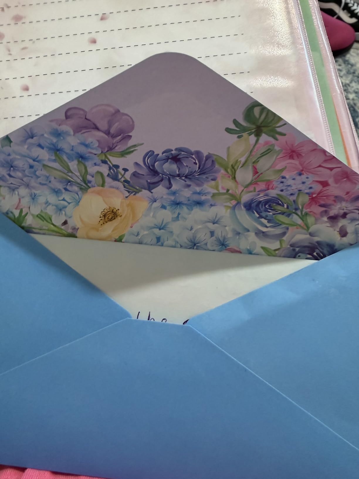 Anzon Mories 60 Pieces Cute Stationary Writing Paper and Envelope Set (2 Sides Colored, 1 Side Lined) 30 Sheets, 30 Pcs Envelopes, Kawaii Letter Stationery 8.5 x 11 In Floral Decoration Ruled customer photo 1