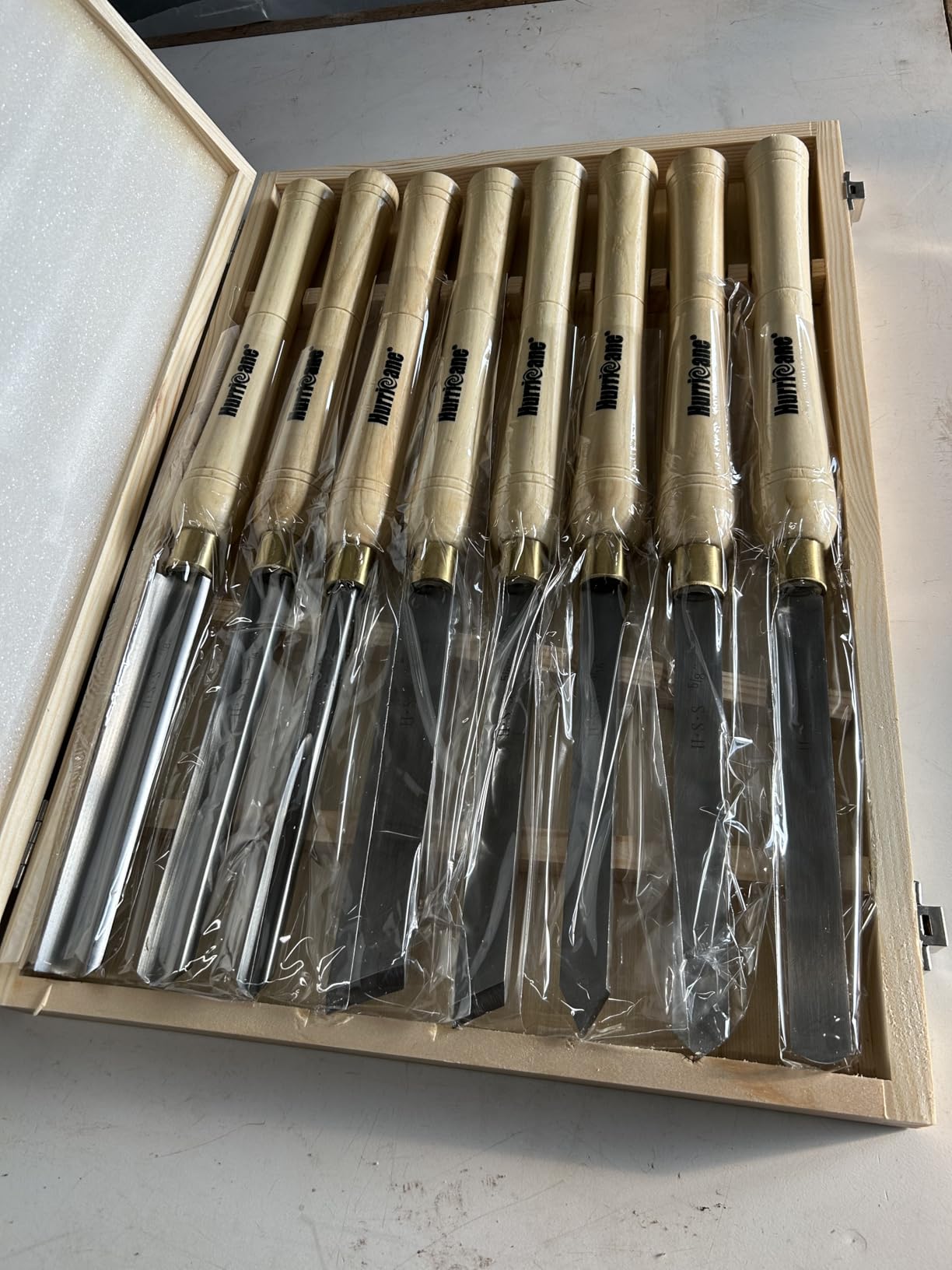 HURRICANE 8pc Wood Lathe Chisel Set, M2 HSS Wood Turning Tools with 10