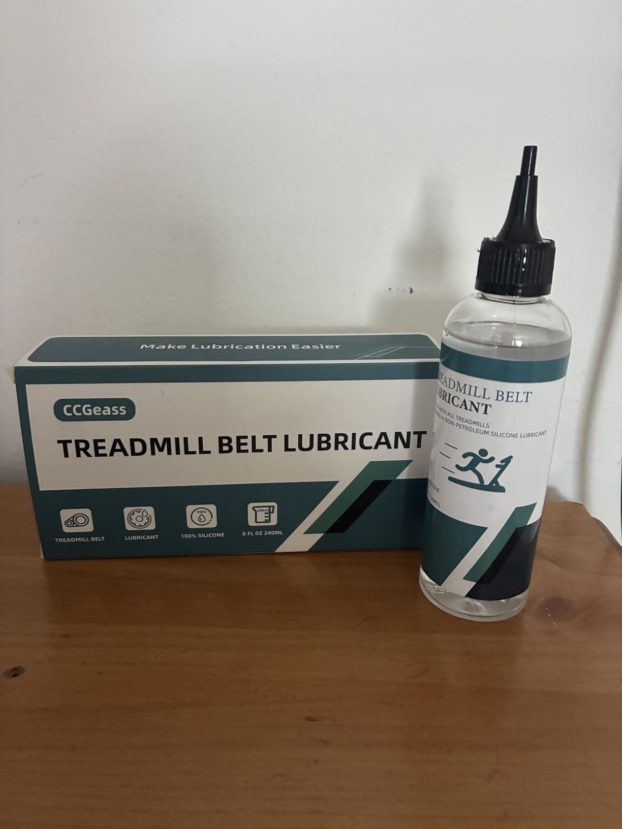 Treadmill Belt Lubricant, 100% Silicone Treadmill Lube High-Temperature Resistant Stable Non-Toxic Odorless Lubricant, with Application Tubes and Precision Screw Caps, 8 Ounces customer photo 2