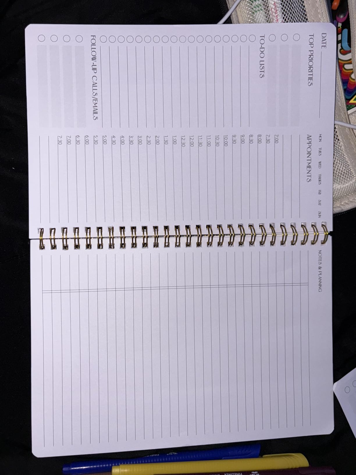 Undated Weekly Planner, A5 To Do List Notebook with Goal and Habit Tracker | 5.8