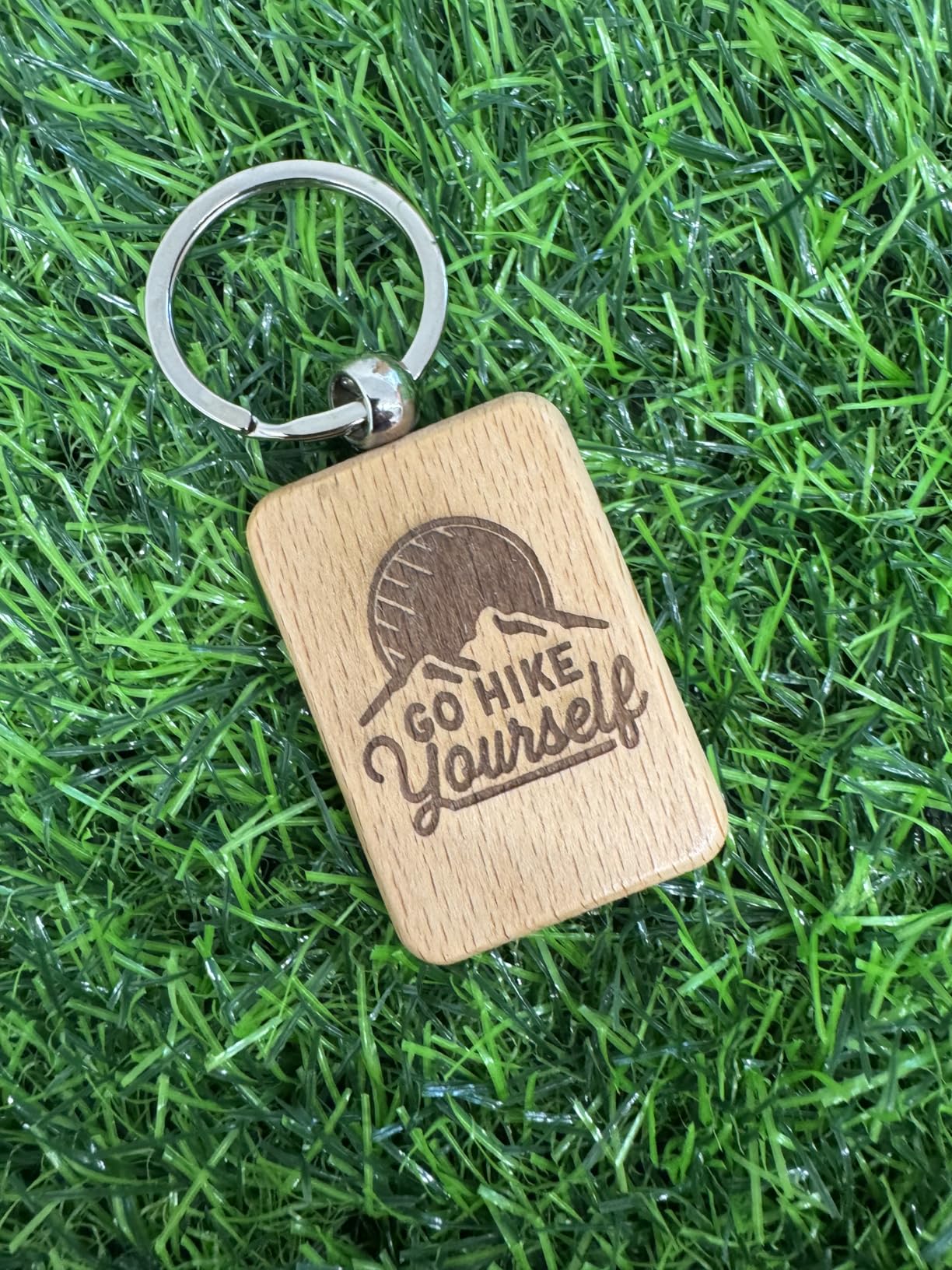 WRINGKIT 50 Pieces Wood Keychain Blank, Unfinished Laser Engraving Blanks with Key Rings, Rectangular Keychain Ring Tag Wood Sign Bulk for DIY, Crafts Gift, Pet Tags customer photo 2