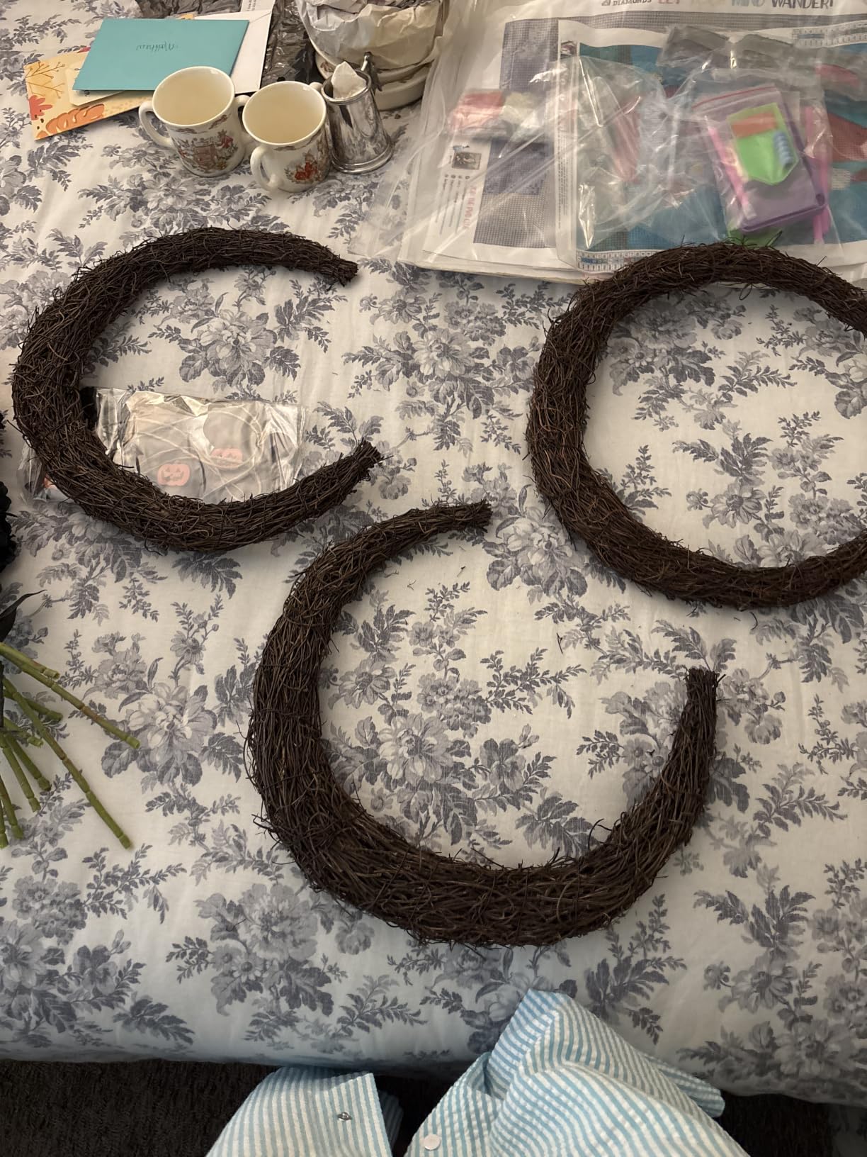 Moon Wreath - 14 Inch Crescent Moon Natural Grapevine Wreaths Base - DIY Half Moon Shaped Wreath Making Supplies for Decor - 3 Pack customer photo 2