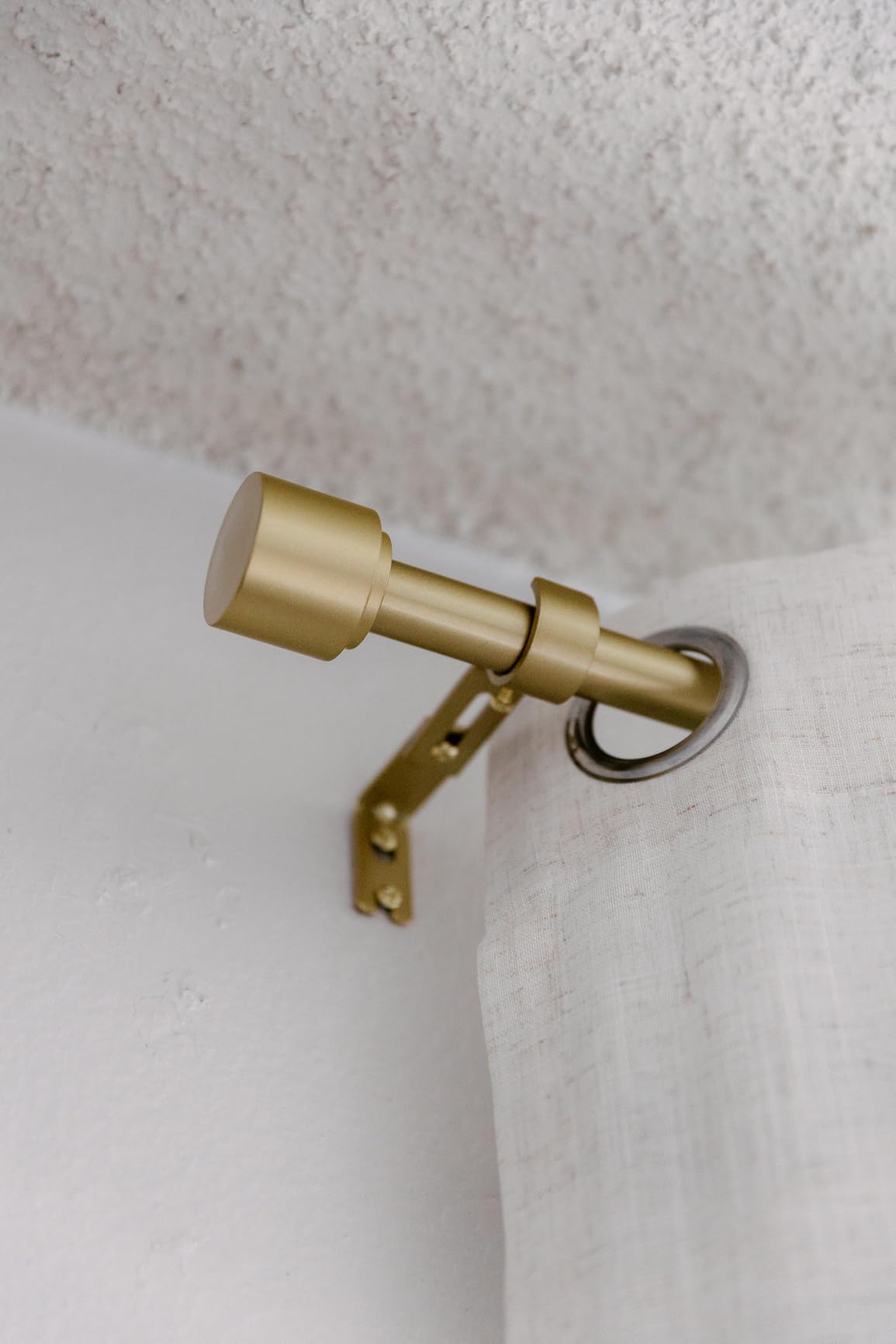 GEEBOBO Gold Curtain Rods for Windows 120 to 240 Inch, 1 Inch Extra Long Heavy Duty Easy Install Adjustable Curtain Rods Set for Outdoor, Farmhouse, Bedroom, Living Room customer photo 2