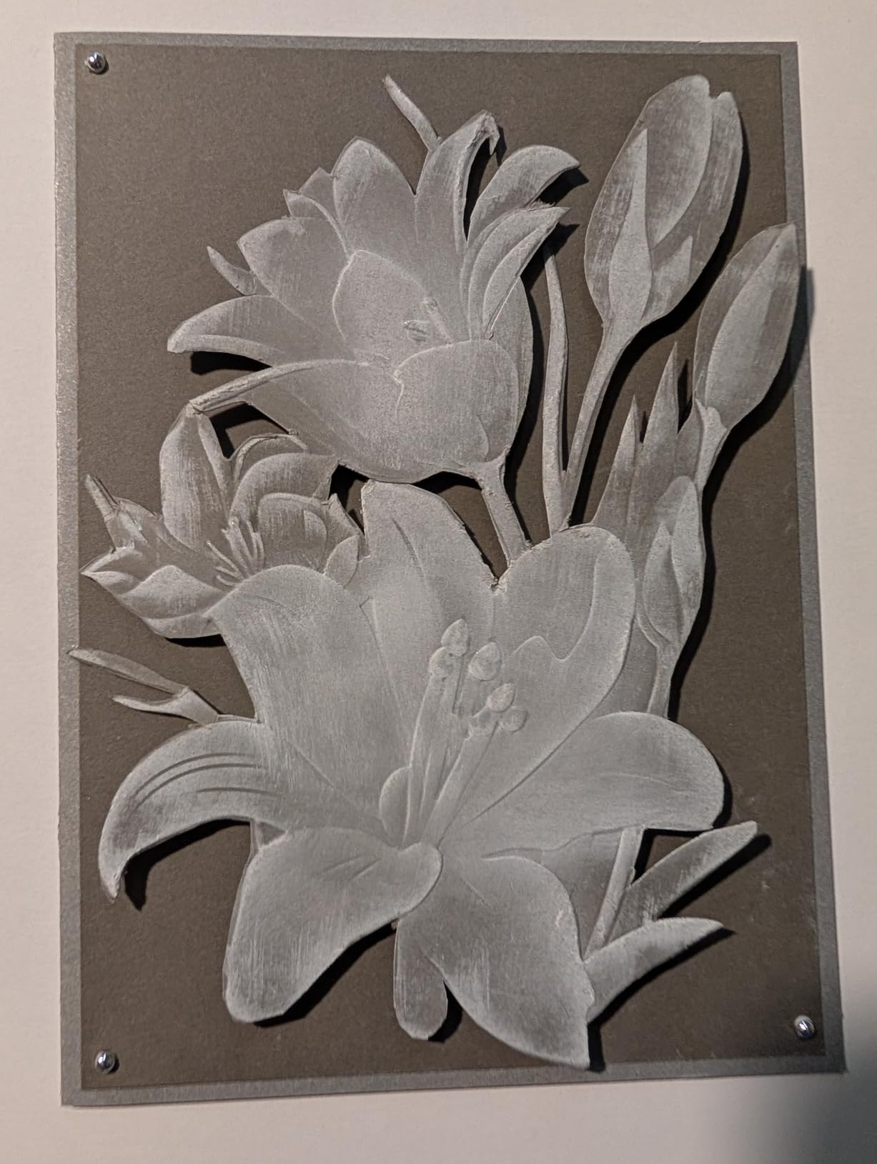 Briartw 3D Embossing Folder for Card Making - Lily Flowers Clear Plastic Texture Fades Embossing Folder Template for Scrapbooking and Other Paper Craft Album Stamps DIY Decoration customer photo 1