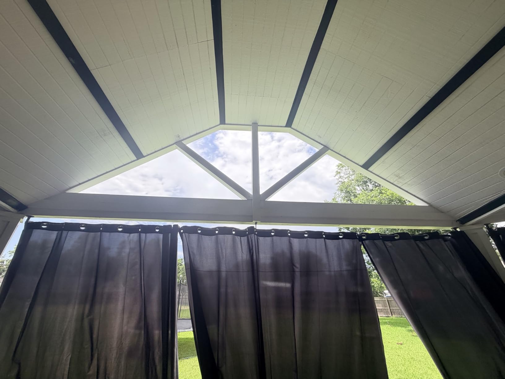 240-Inch Extra Long Blackout Curtain Rod - Heavy Duty Industrial Adjustable Drapery Rod for Indoor/Outdoor Use - 1-Inch Diameter Room Darkening Window Treatment, Room Divider customer photo 1