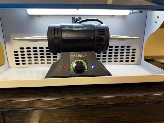 800W Jewelry Polishing Machine, Bench Buffer Polisher, 110V Variable Speed with Dust Collector, Exhaust Fan Blower, Work Light and Motor Housing customer photo 3