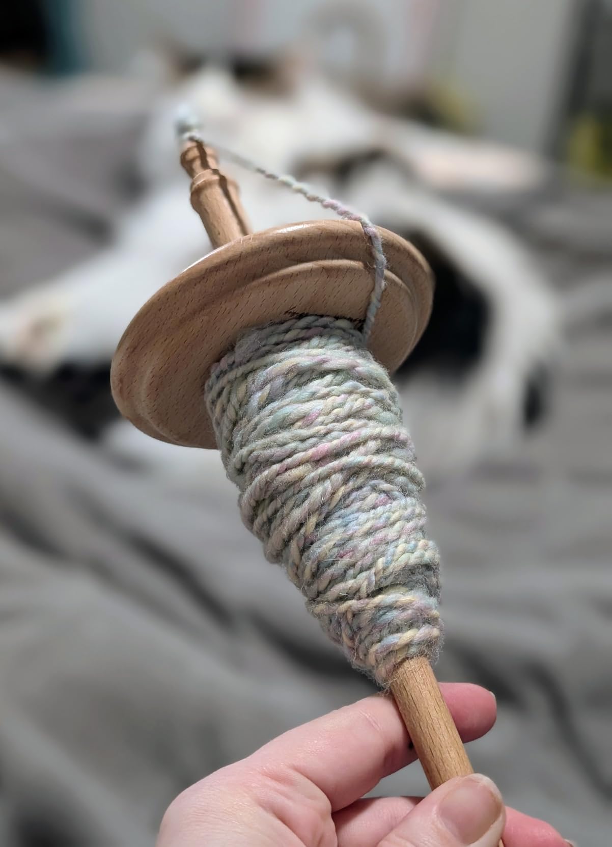 HAND U JOURNEY Premium Beech Wood Top Whorl Drop Spindle for Hand Spinning - 11