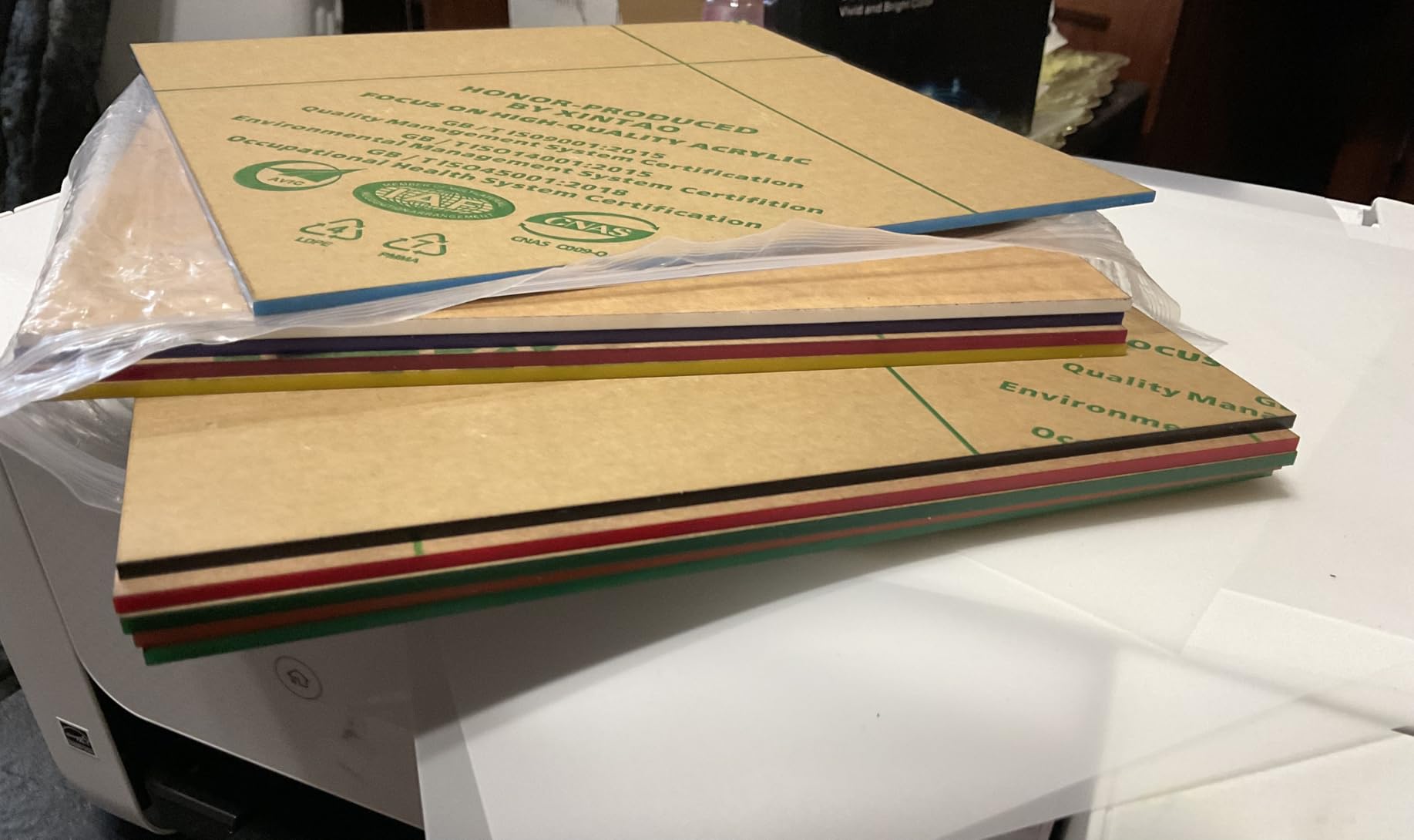 10 Pack Colored Acrylic Sheets, 8 x 8 Inch Sheet 1/8 Thick, Cast Acrylic Sheet for Laser Cutting and Engraving, Opaque Acrylic Panel for DIY Projects customer photo 1