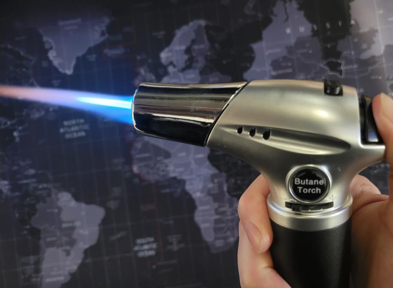 Sondiko Creme Brulee Torch, Butane Torch Lighter, Refillable Blow Torch with Adjustable Flame, Safety Lock for Soldering, Kitchen, Welding, Butane Gas Not Included customer photo 1