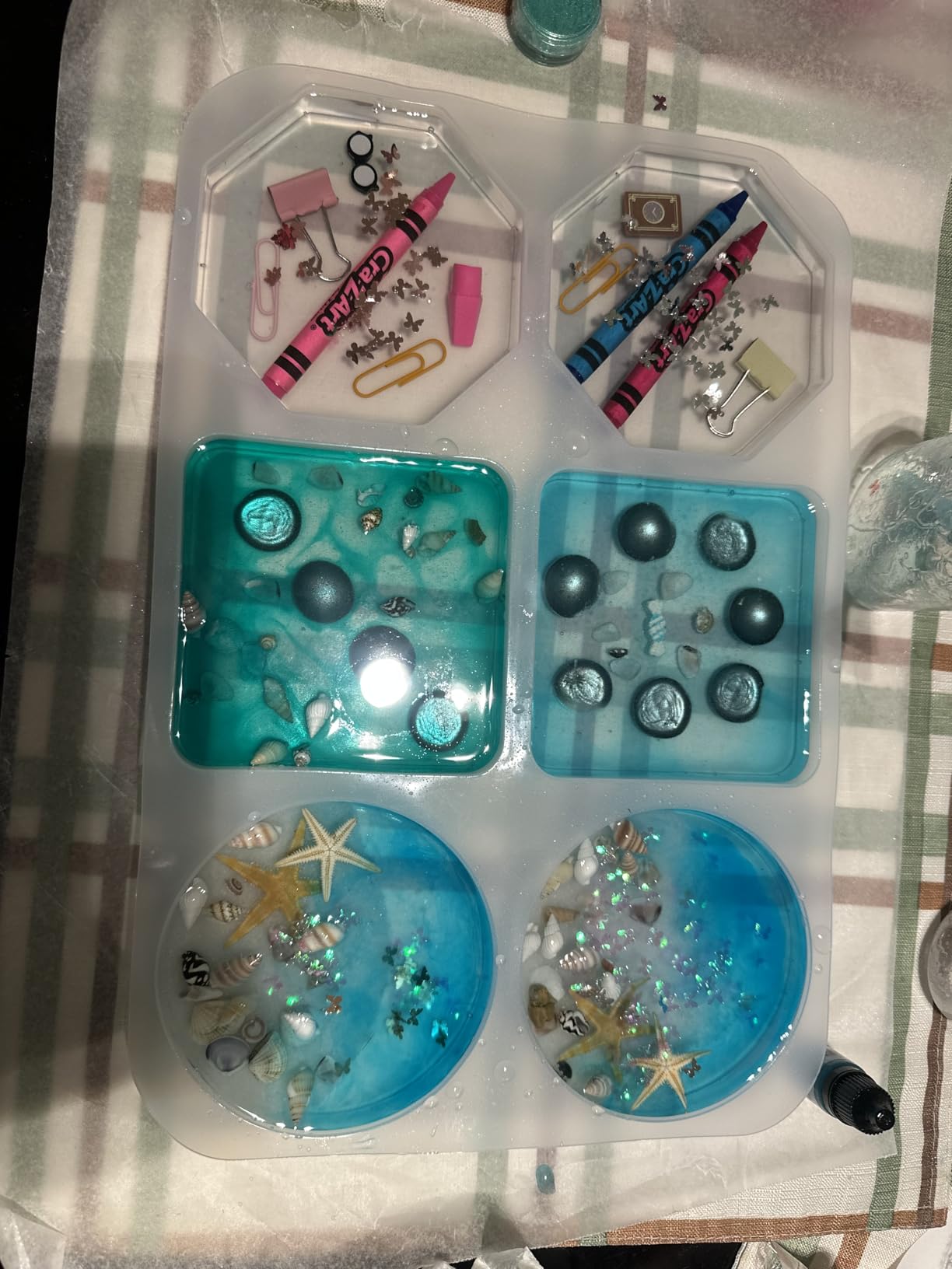YOILES Deep Coaster Resin Molds Silicone,Epoxy Resin Molds | Octagon Round Square Silicone Molds for Resin Casting Craft Mold for Flower Preservation DIY Art (Mixed) customer photo 2