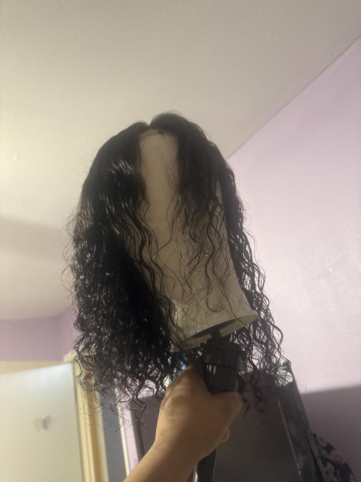 Wig Stand with Head 50 Inches, Wig Head Stand with 22 Inches Mannequin Head, Height Adjustable Metal Tripod Wig Stand, Manikin Head Set for Wigs Display Making Hair Weave and Styling customer photo 1