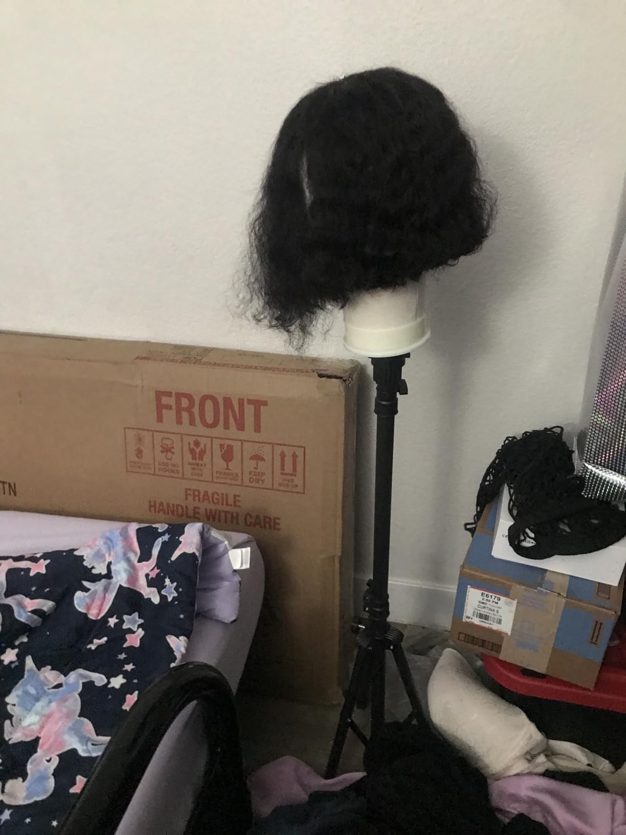 Wig Stand with Head 50 Inches, Wig Head Stand with 22 Inches Mannequin Head, Height Adjustable Metal Tripod Wig Stand, Manikin Head Set for Wigs Display Making Hair Weave and Styling customer photo 2