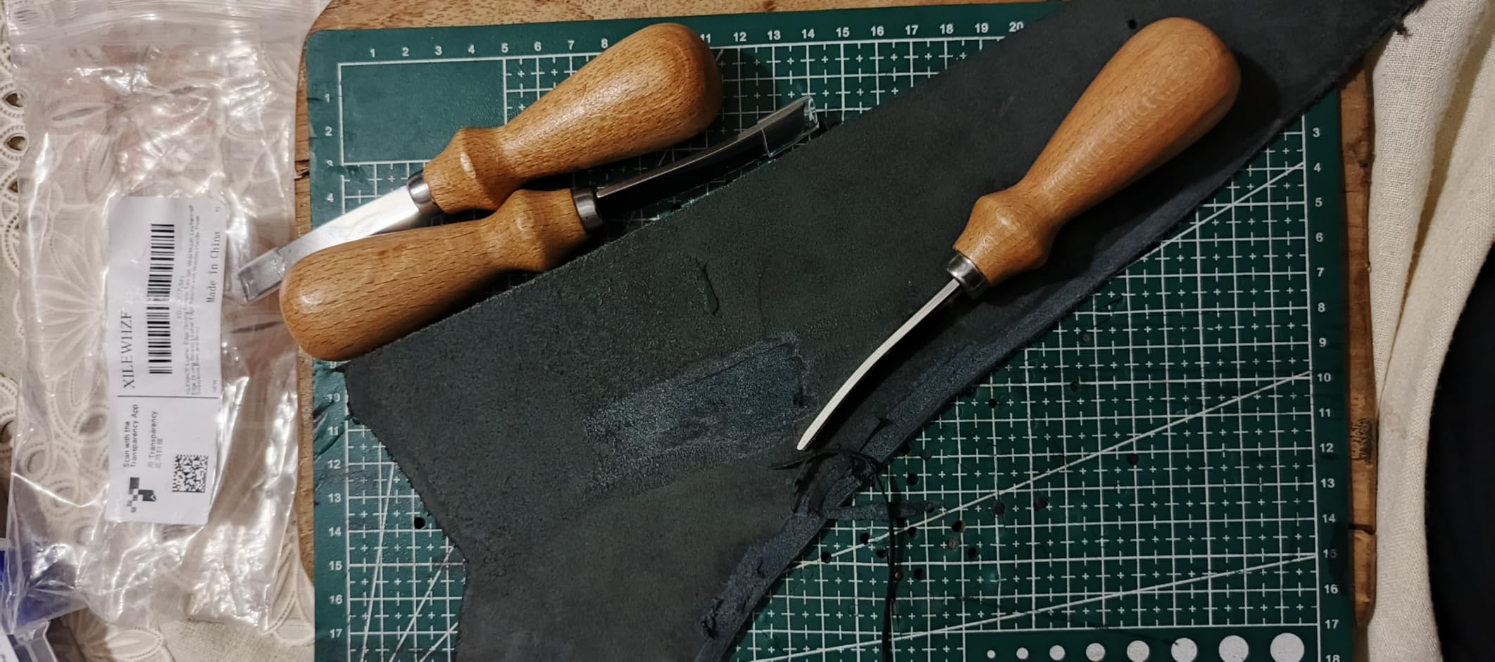 Edge Beveller,French Beveller,Adjustable Edge Creaser,Leather Cutting Knife | For DIY Enthusiasts 6 Set Leather Edge Bevelers With Wooden Handle Four Sizes leather edge tool(4mm,6mm,8mm and 10mm) customer photo 1