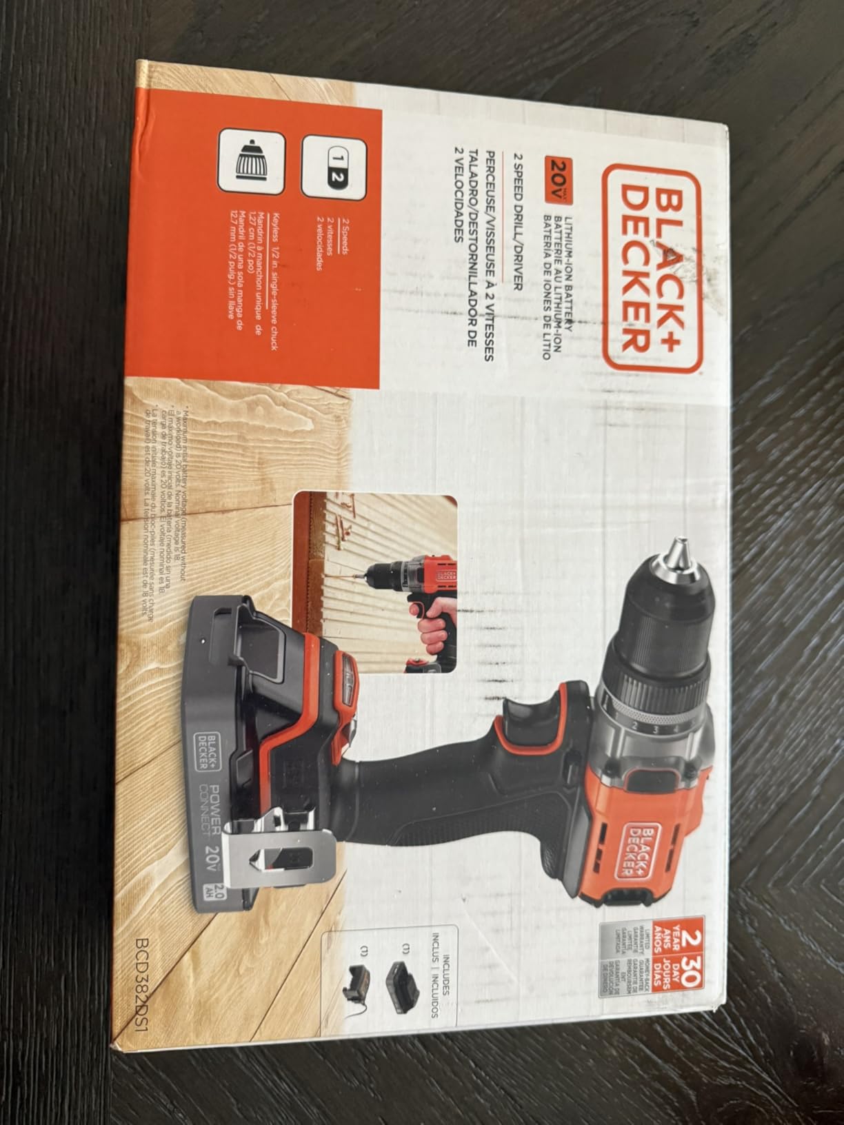 BLACK+DECKER Cordless Drill Driver, Power Drill with Battery and Charger Included, 20V MAX POWERCONNECT (BCD382DS1) customer photo 2