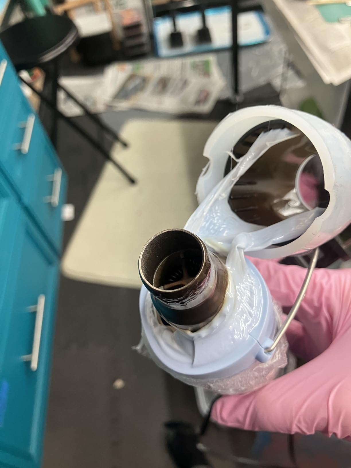 LET'S Resin Heat Gun for Resin, 350W Fast Heat Dual Temp with 4.9Ft Cable, Heat Gun for Crafting, (482°F-752°F) Hot Air Gun, Multiple Nozzles, Washable Silicone Covers, for Shrink Tubing, Vinyl Wrap customer photo 2