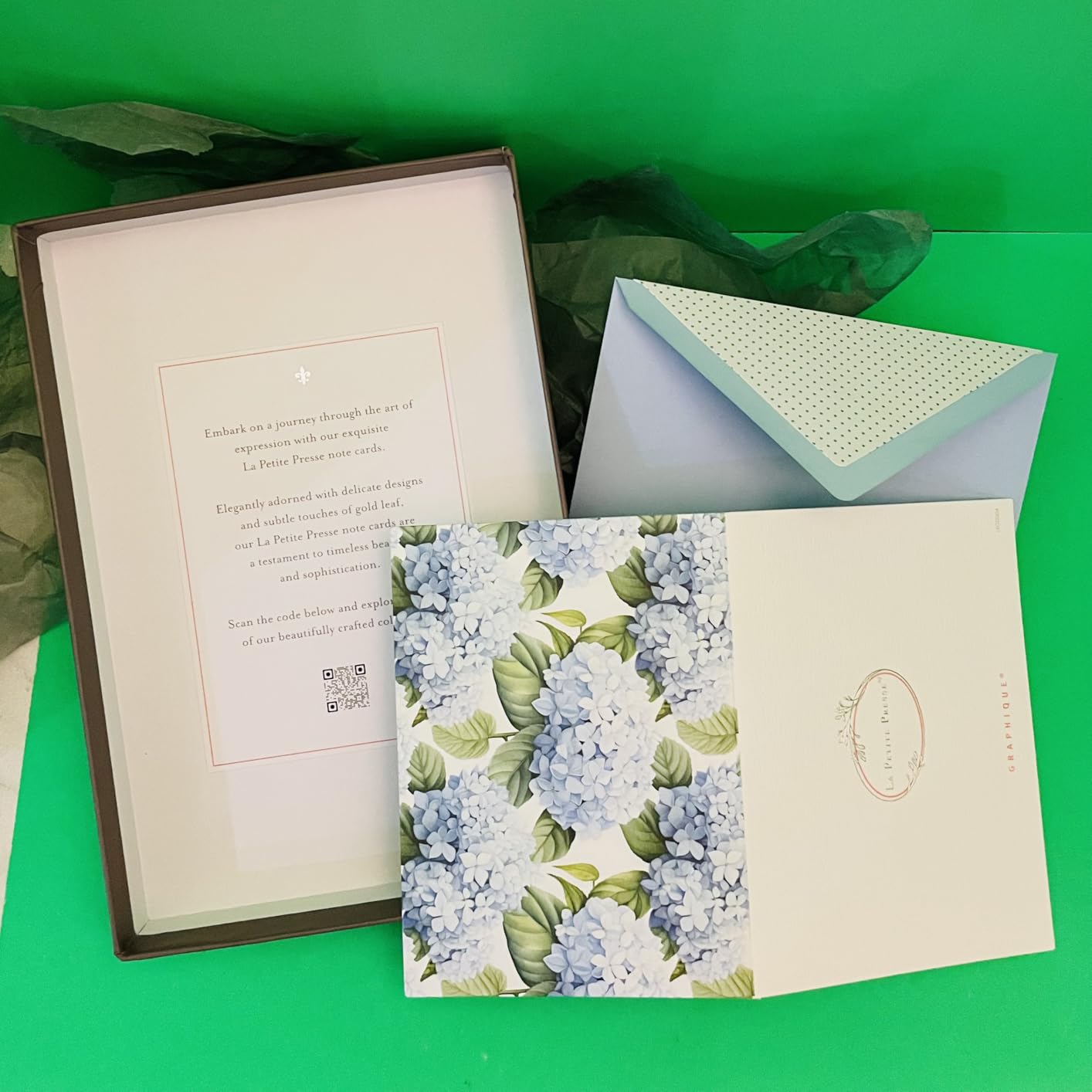 Graphique Magnolia Designer Cards Luxe Collection, Silver Foil Embossed Stationery Boxed Set, 10 Blank Cards with 11 Envelopes, All Occasion Greetings, 5.25