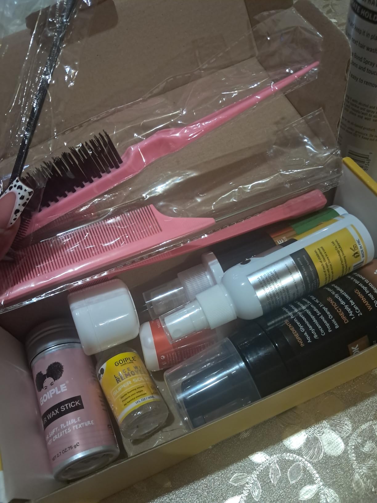 Lace Tint Mousse Wig Milk Spray for Synthetic Hair, Leave-in Conditioner Spray Conditioner & Detangler Moisturizer, Wig Glue for Lace Front Wigs Strong Hold Hair Adhesive Wigs Accessory Essentials Kit customer photo 1