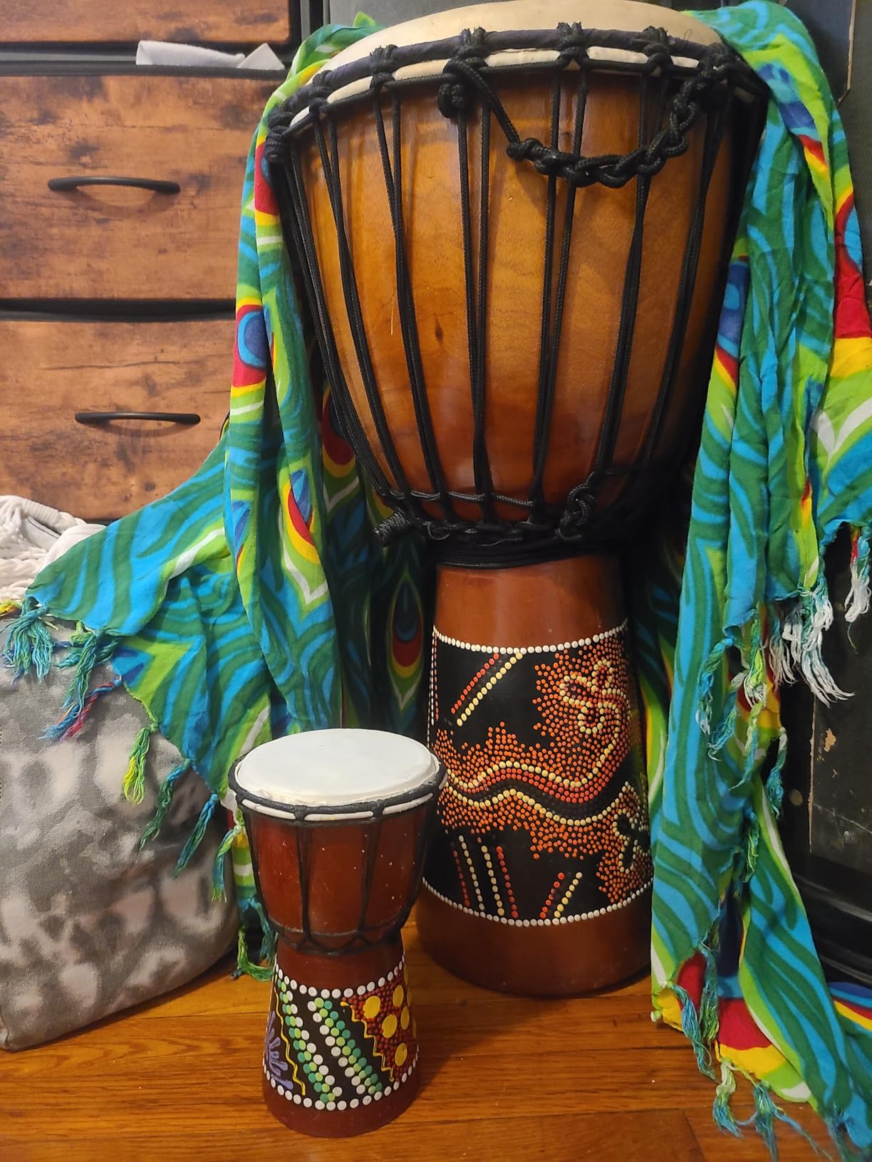 Wood Djembe Drum, 8.5