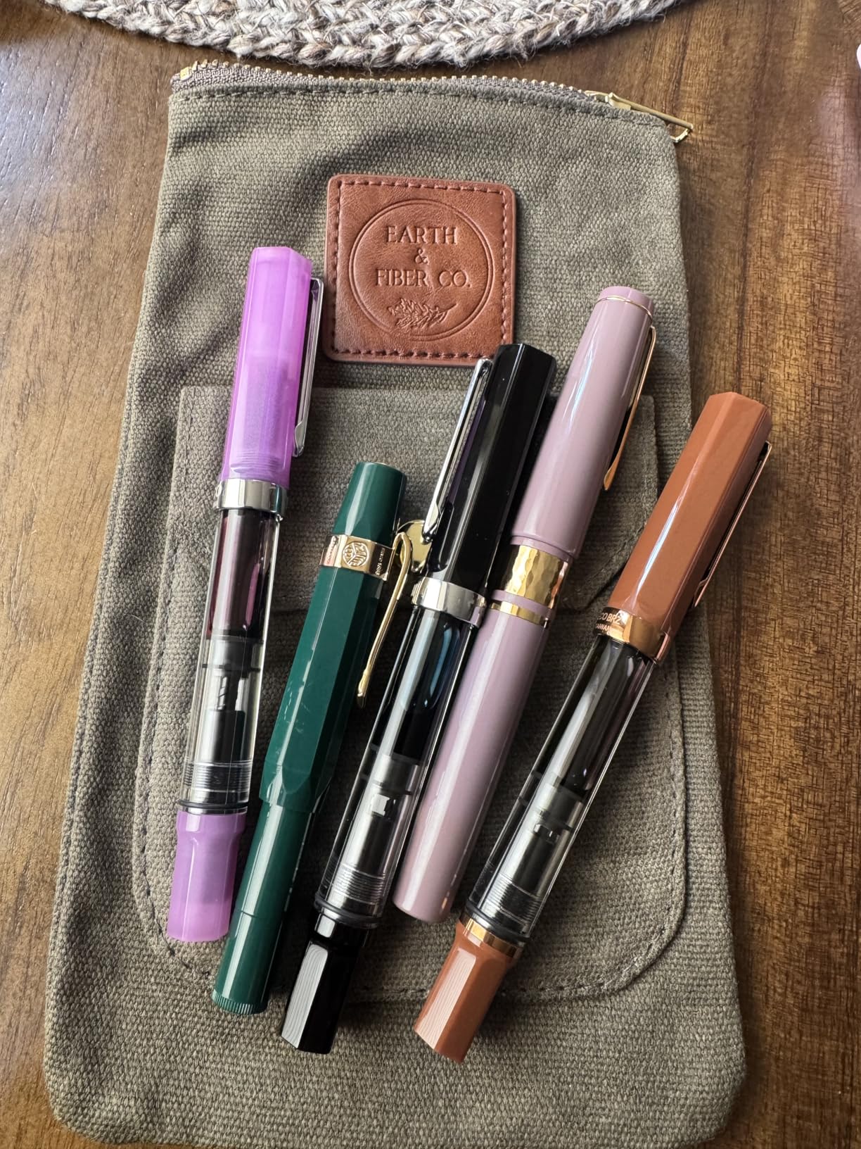 Earth & Fiber Co. Waxed Canvas Artist Pouch - Perfect for Pencils, Pens, Markers, and Stationery - Designed for Artists - Durable Brown Canvas With Brass YKK Zipper customer photo 2