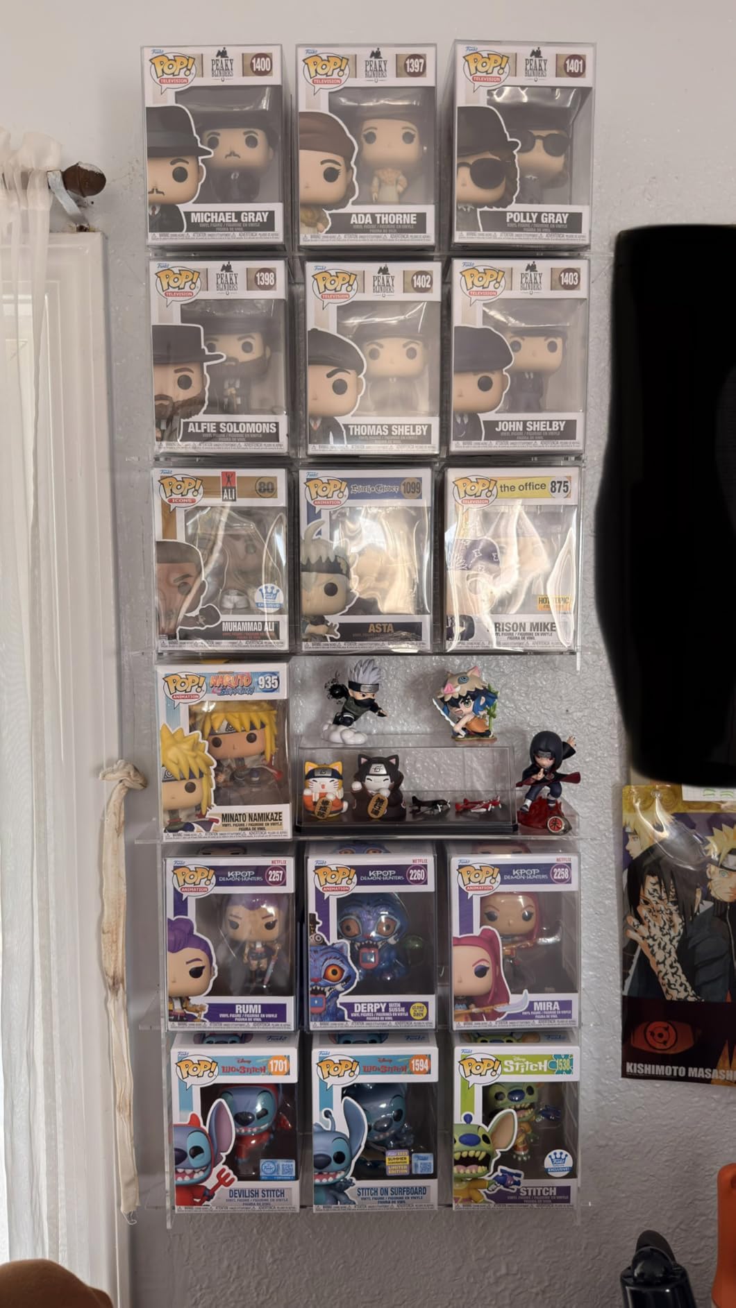 WINKINE Wall Display Shelves Compatible with 21 Funko Pop in Box, Easy Install - Only 2 Screws per Shelf, Acrylic Floating Shelves Stackable, Action Figure Stand, Collectibles Display Case, 2 Pack customer photo 1
