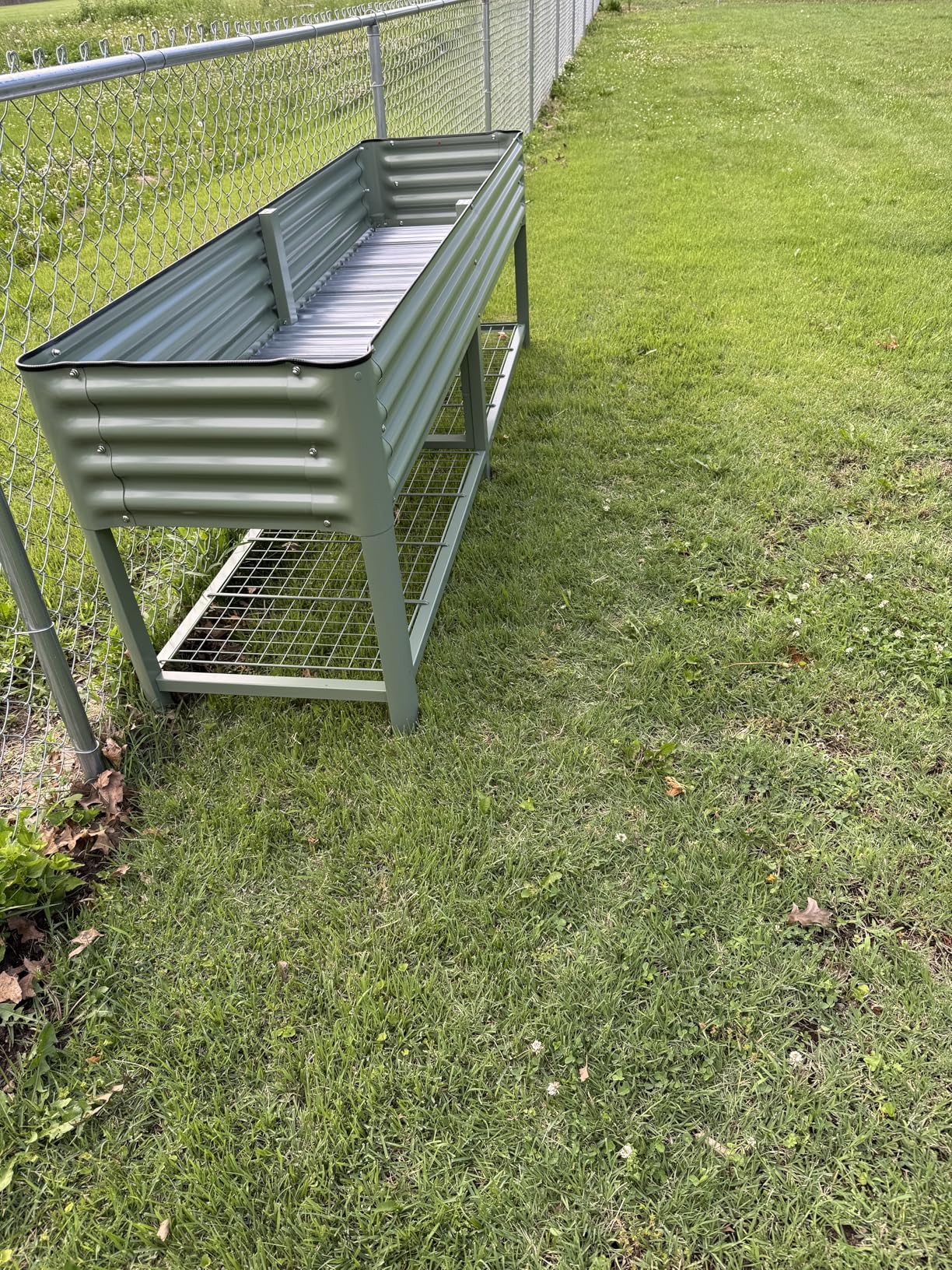 Elevated Raised Garden Bed-V Series, 2' x 4' Garden Beds with Legs & Storage Rack for Patio Porch, 700 Lbs Weight Capacity, Outdoor Planter Boxes for Gardening Herbs Vegetables Flowers, Olive Green customer photo 1